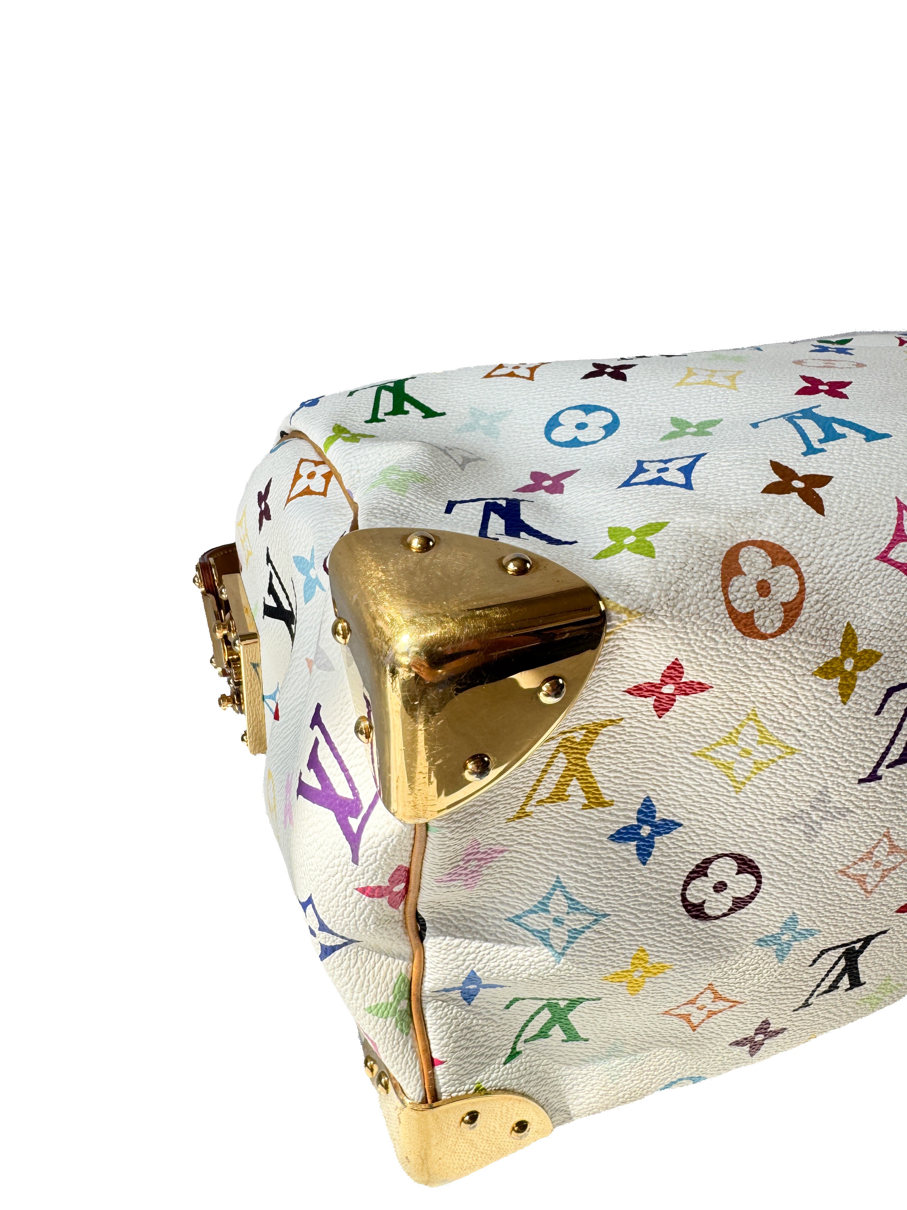 Louis Vuitton white multicolor Speedy 30 SP1005