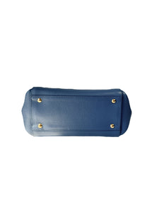 Salvatore Ferragamo blue grained calfskin small Sofia satchel  FZ-21 F626