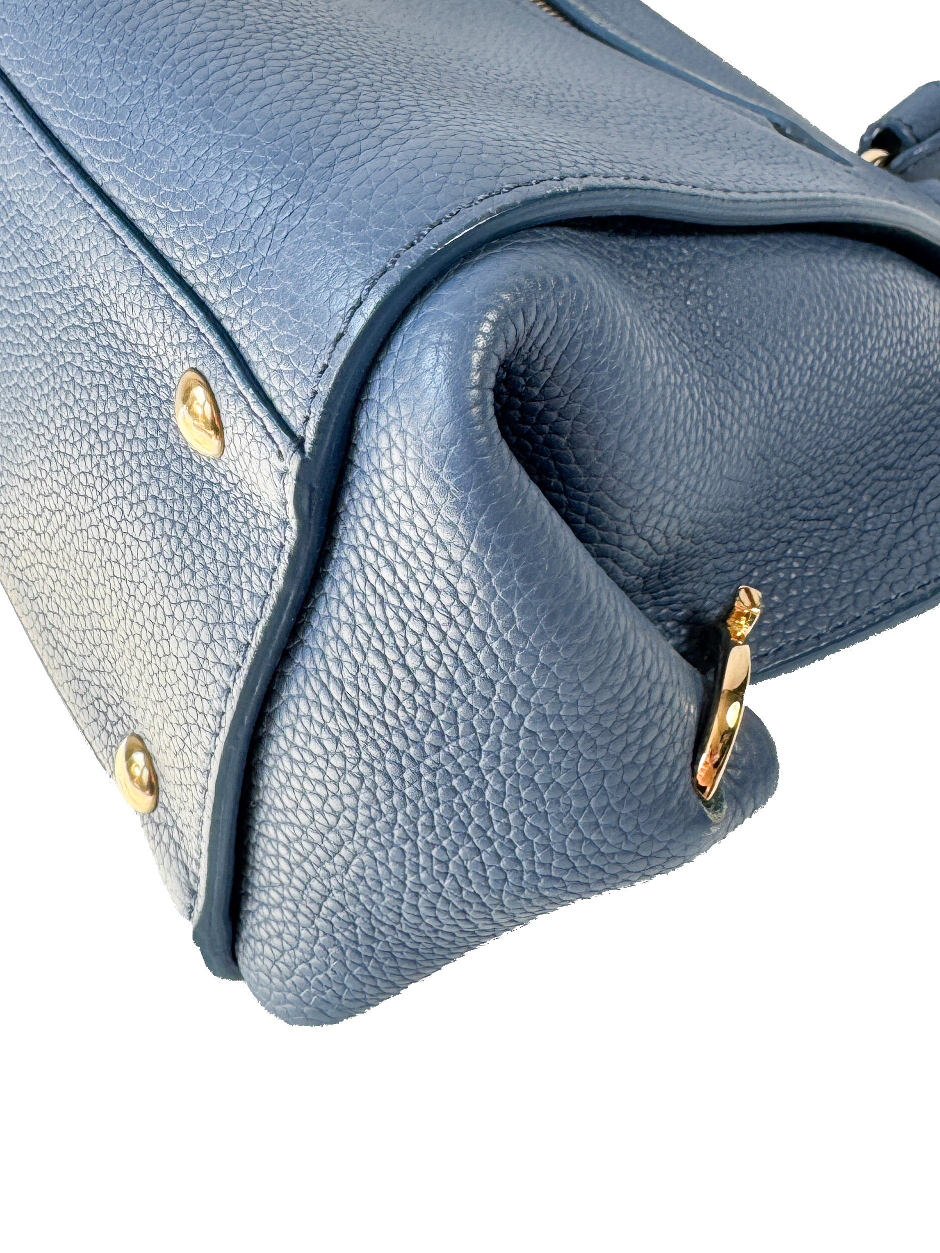 Salvatore Ferragamo blue grained calfskin small Sofia satchel  FZ-21 F626