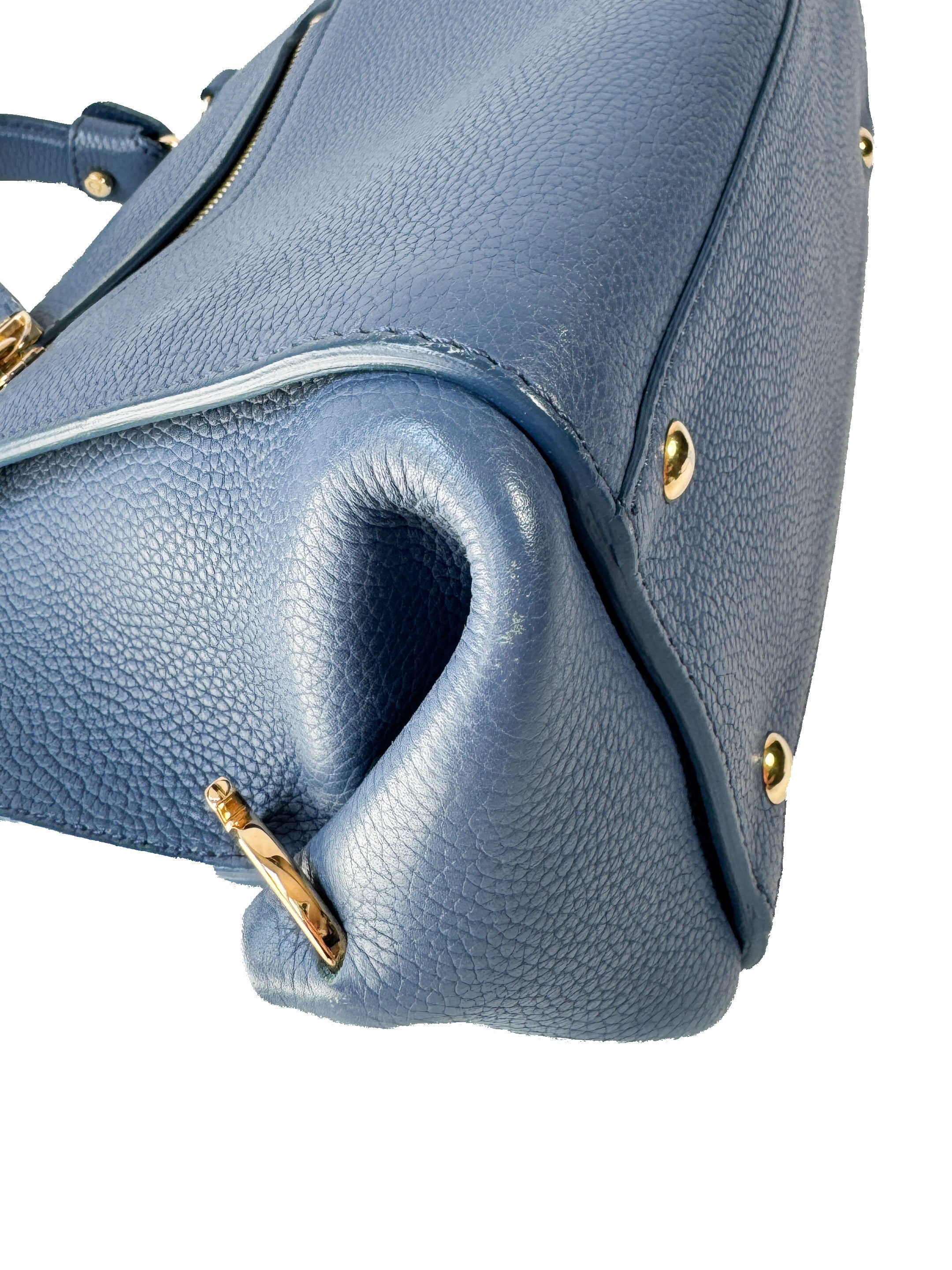 Salvatore Ferragamo blue grained calfskin small Sofia satchel  FZ-21 F626