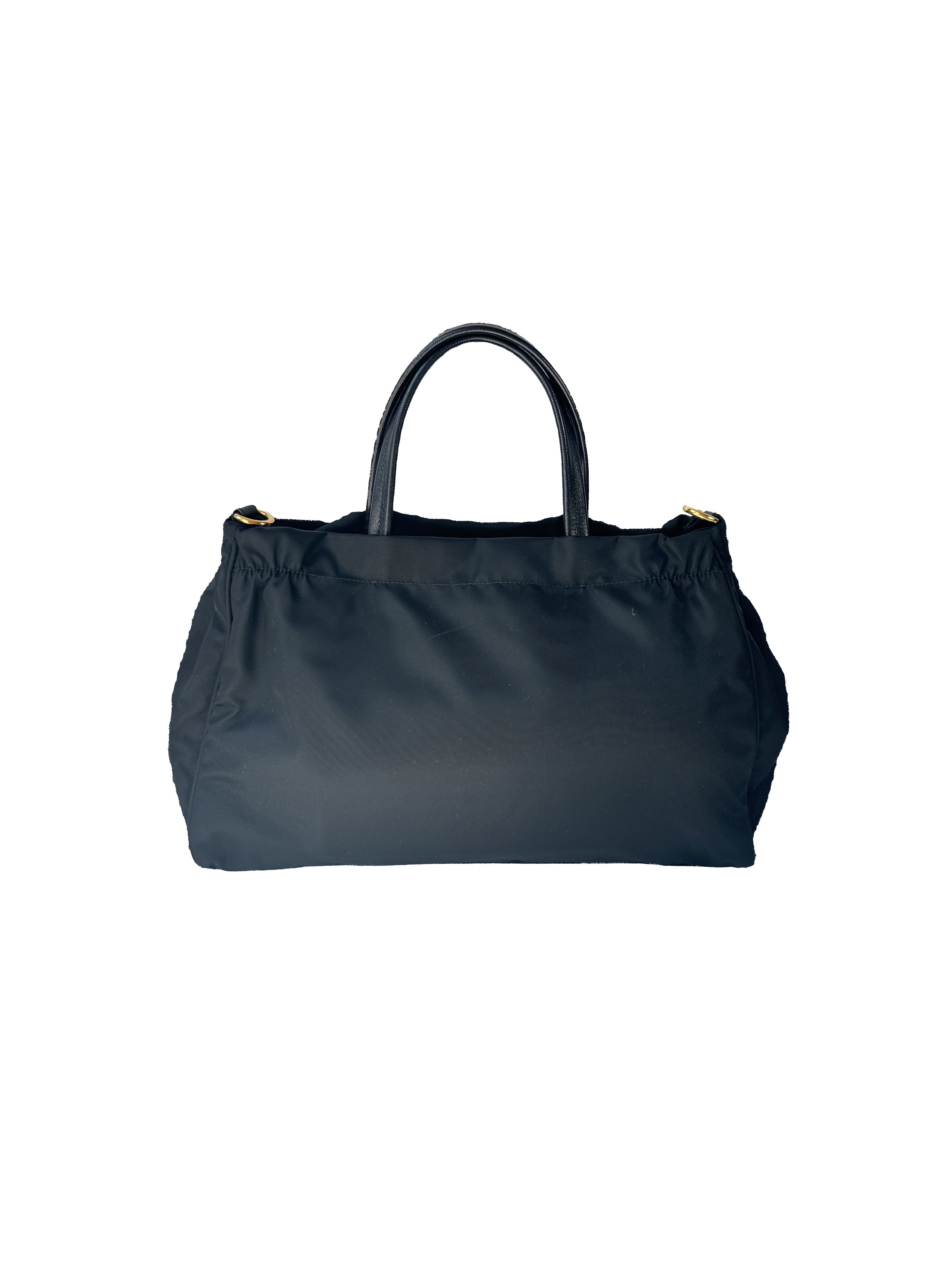 Prada Tessuto black nylon shopping tote 208