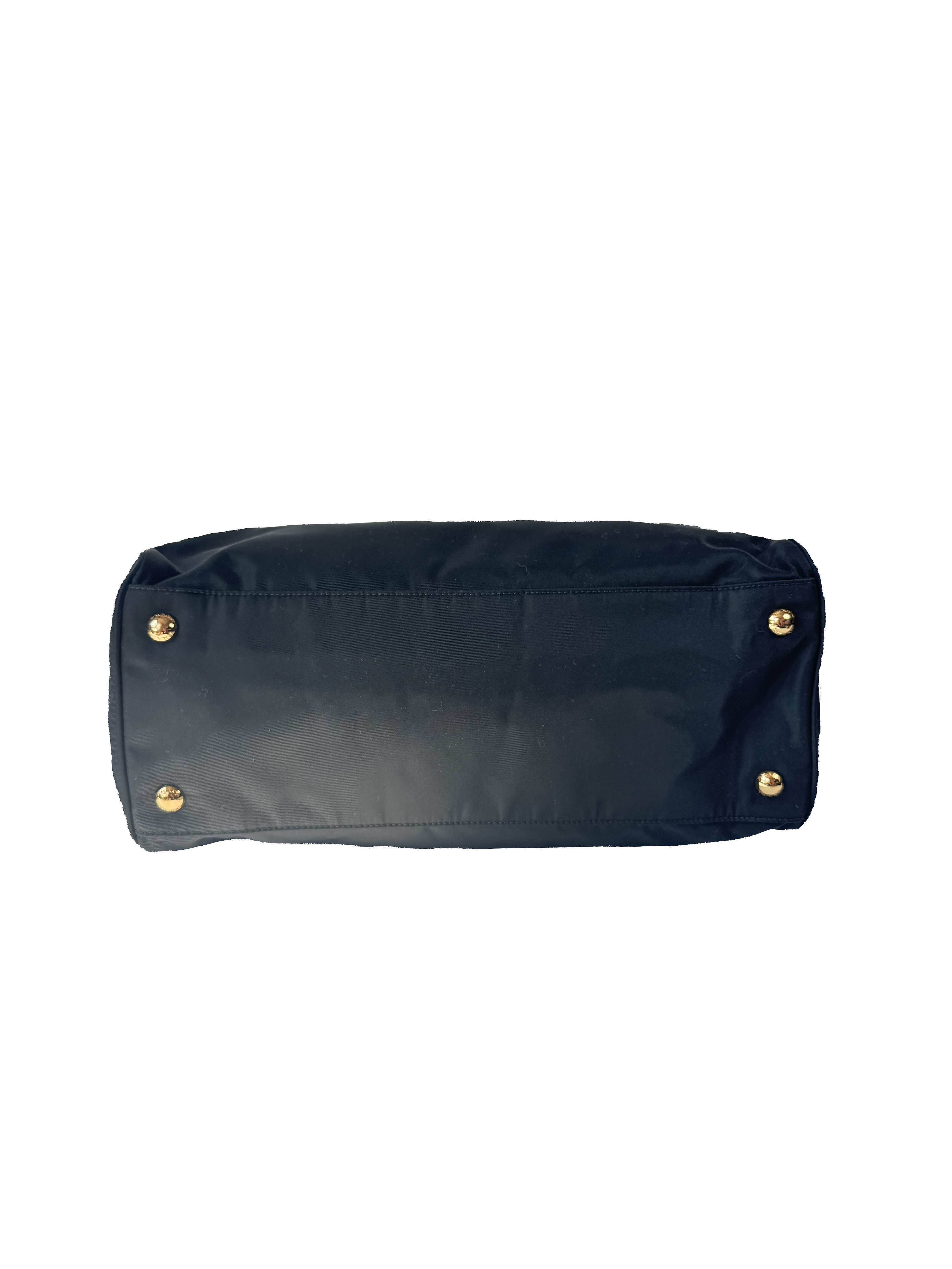Prada Tessuto black nylon shopping tote 208