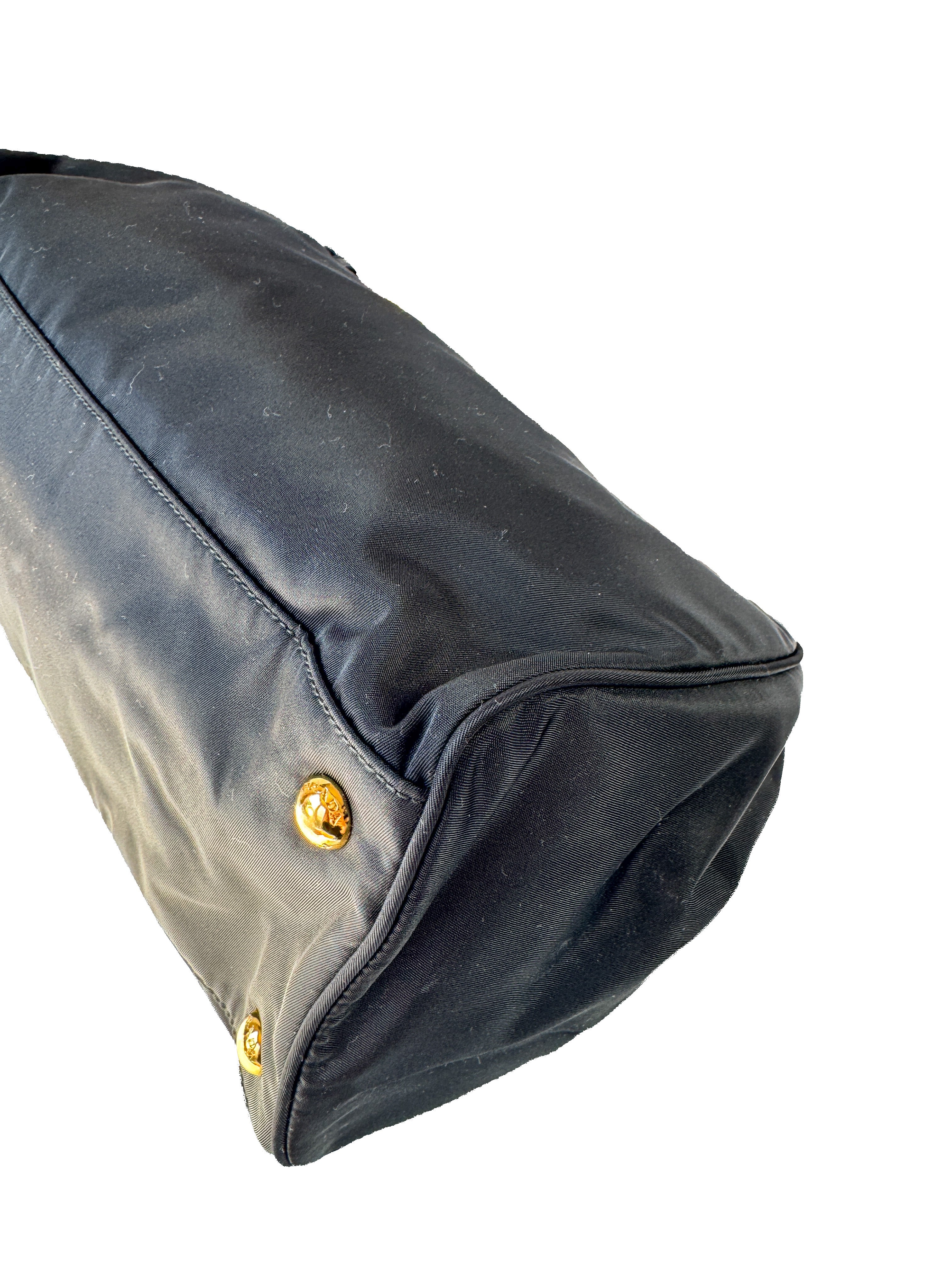 Prada Tessuto black nylon shopping tote 208