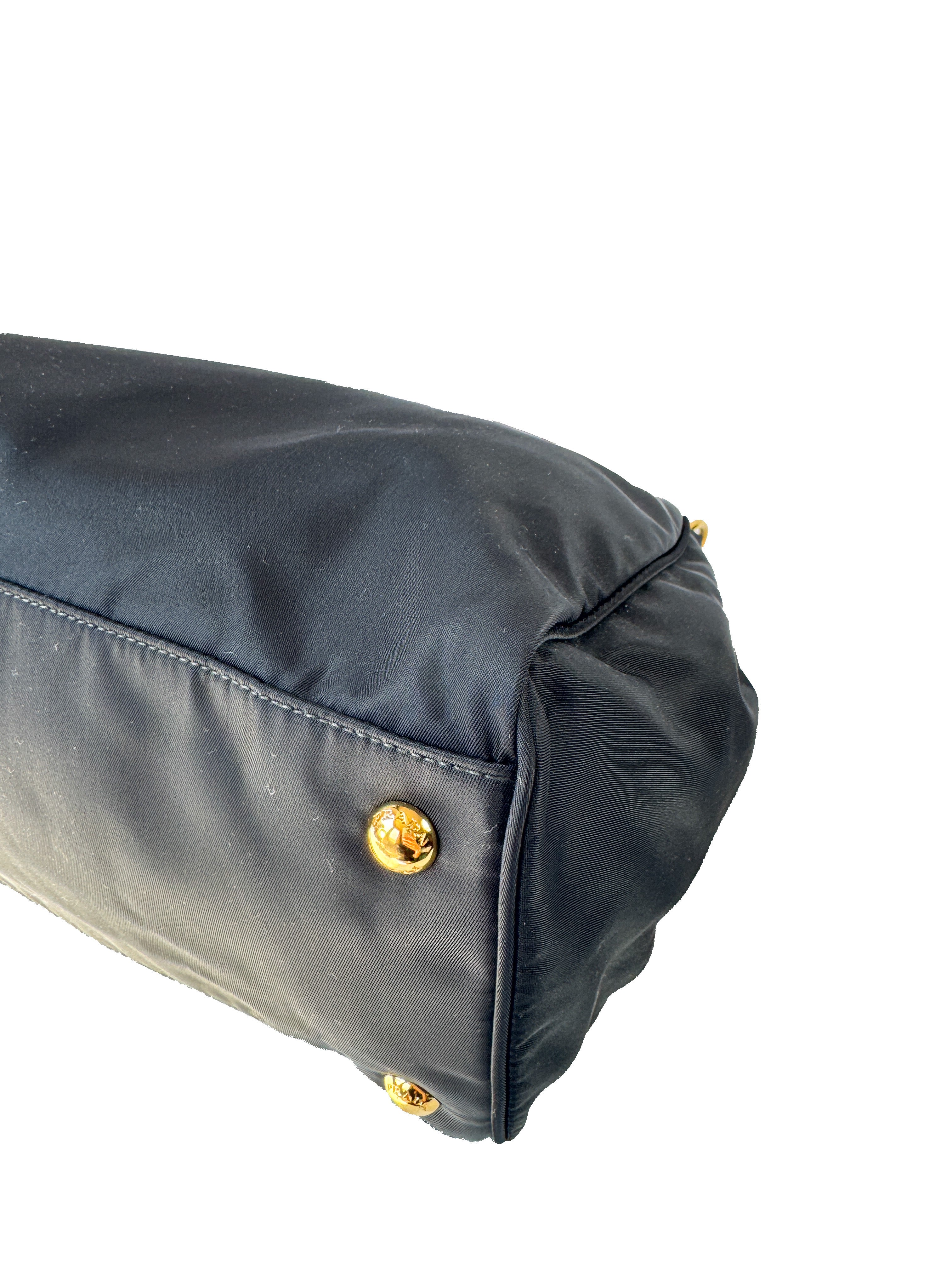 Prada Tessuto black nylon shopping tote 208