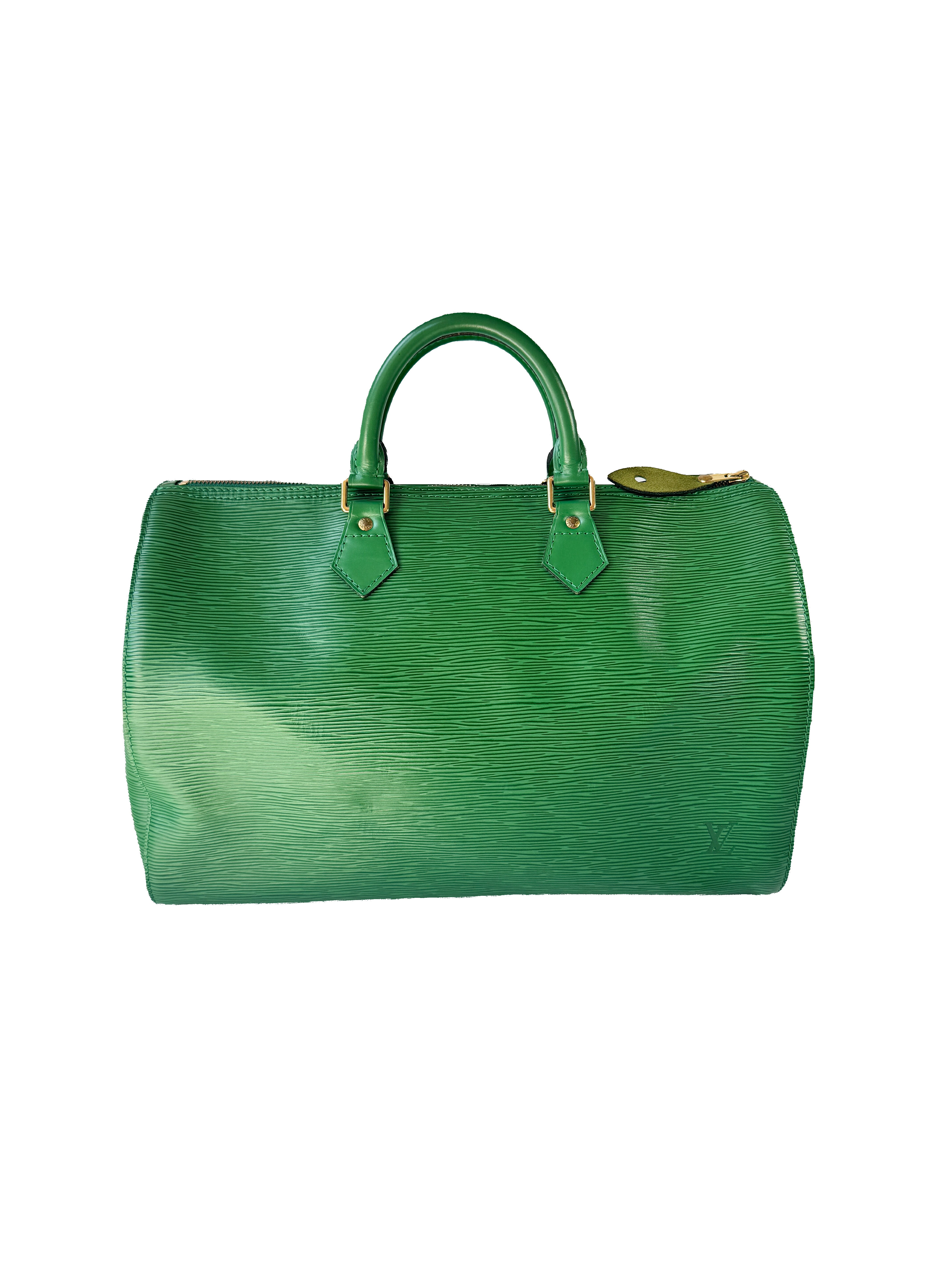Louis Vuitton Borneo green epi speedy 35 VI0934