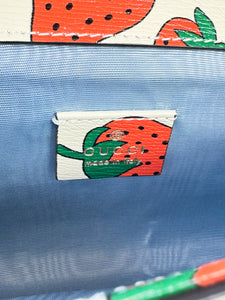 Gucci Calfskin Strawberry Print Mini Zumi Shoulder Bag 564718486628