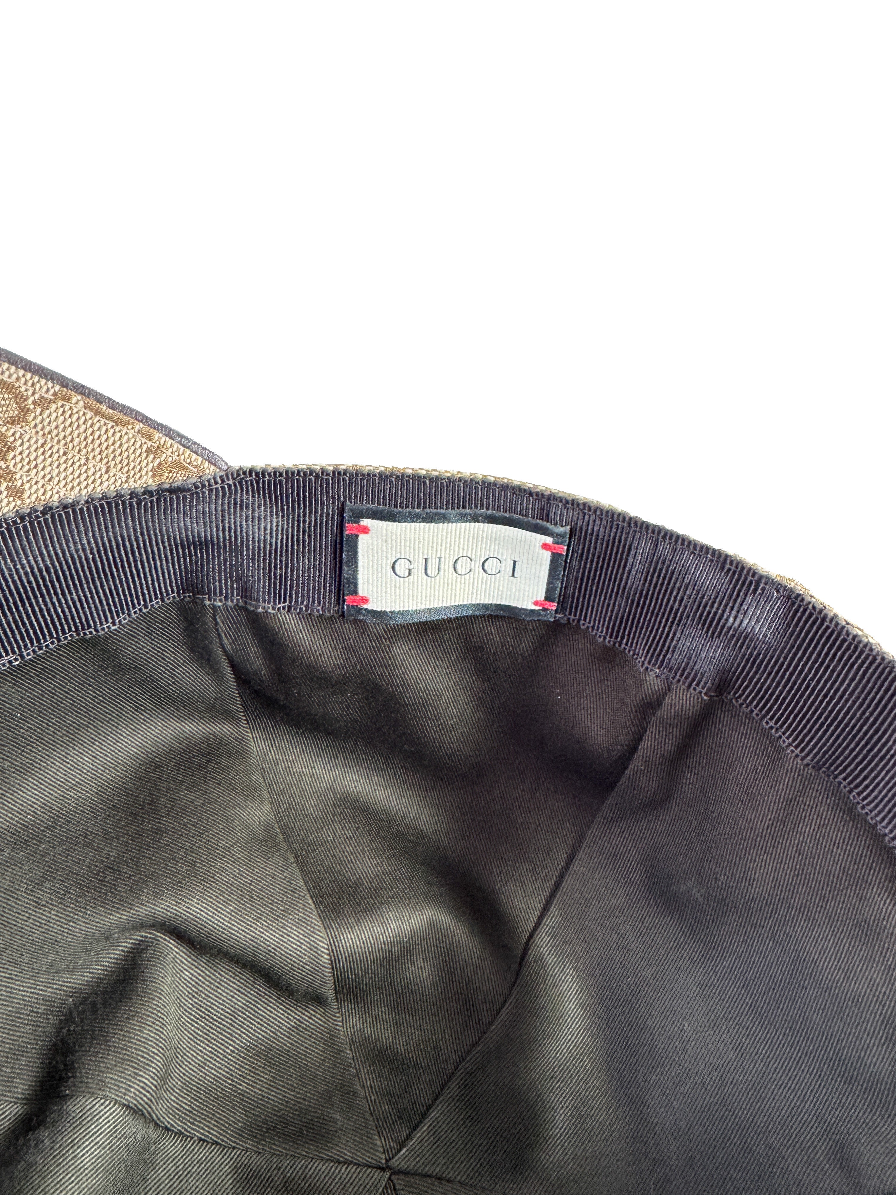 Gucci brown GG canvas monogram web baseball hat size
