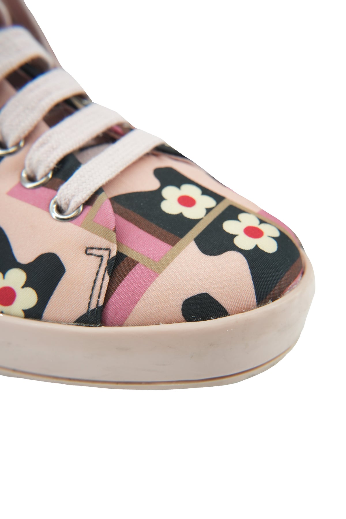 Prada pink floral print sneakers size 39