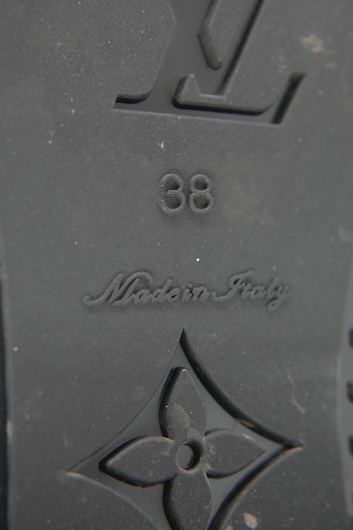 Louis Vuitton monogram black rain boots size 38