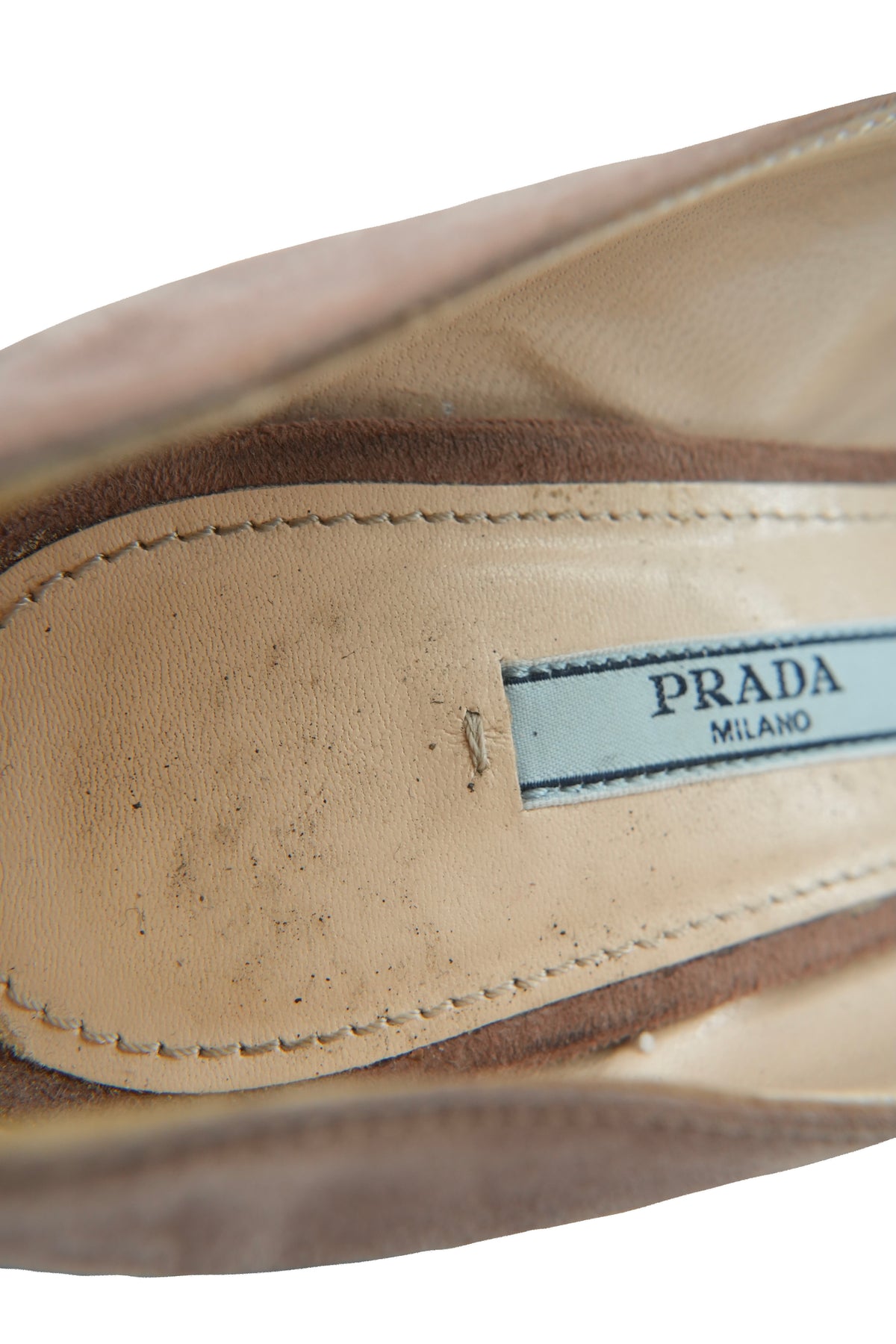 Prada blush pink suede rhinestone pumps size 38