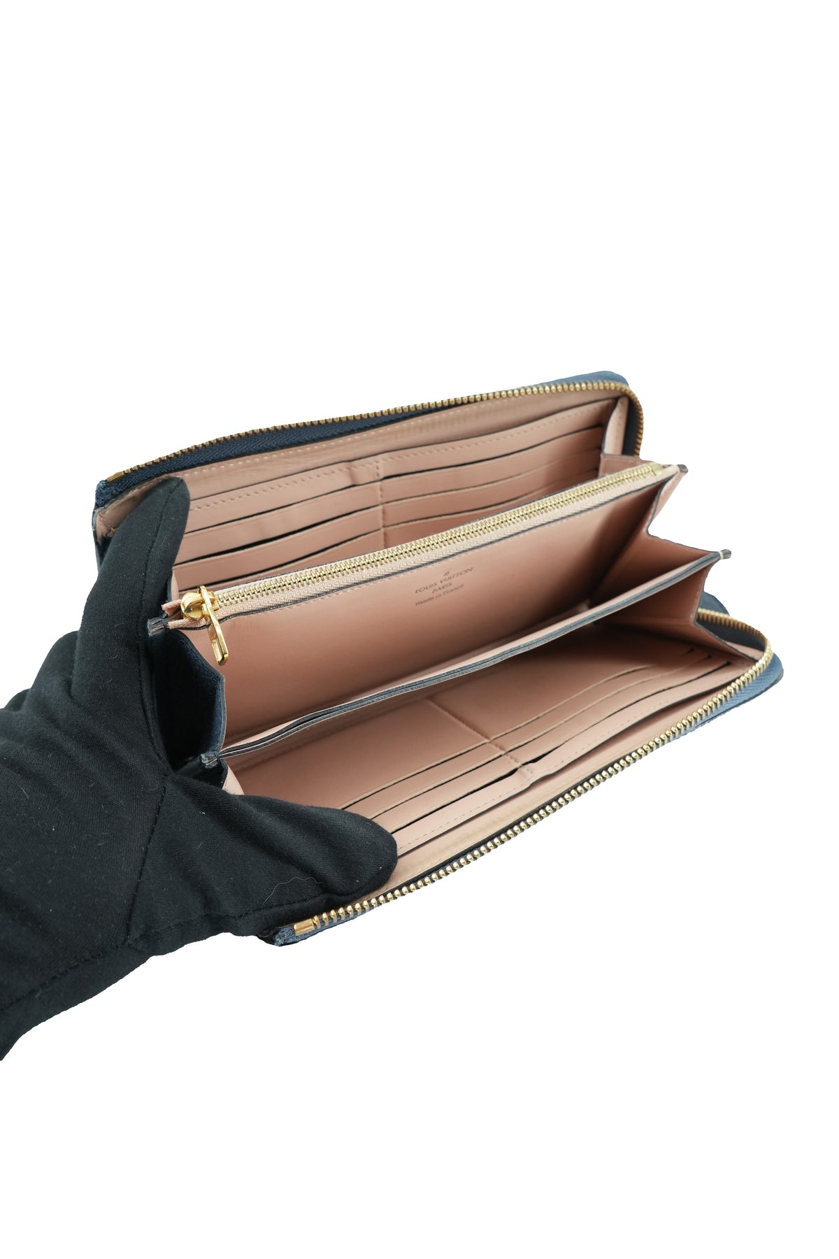 Louis Vuitton navy leather Comet Tresor wallet MI3280