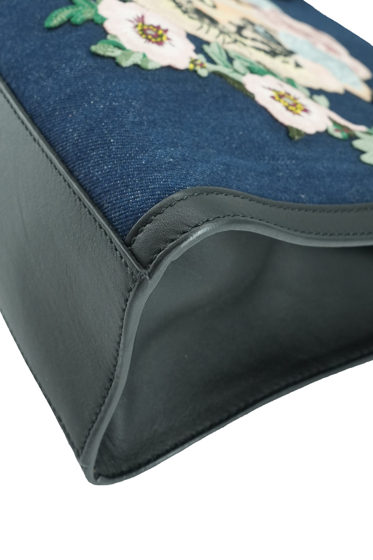 Gucci denim floral tiger tote 456545 204991