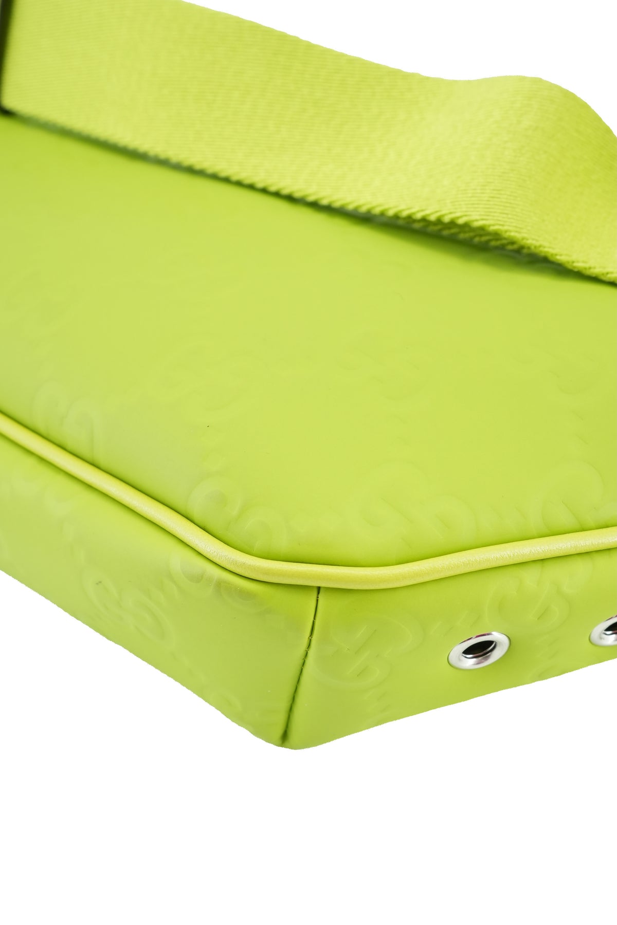 Gucci lime green rubber leather belt bag 486628
