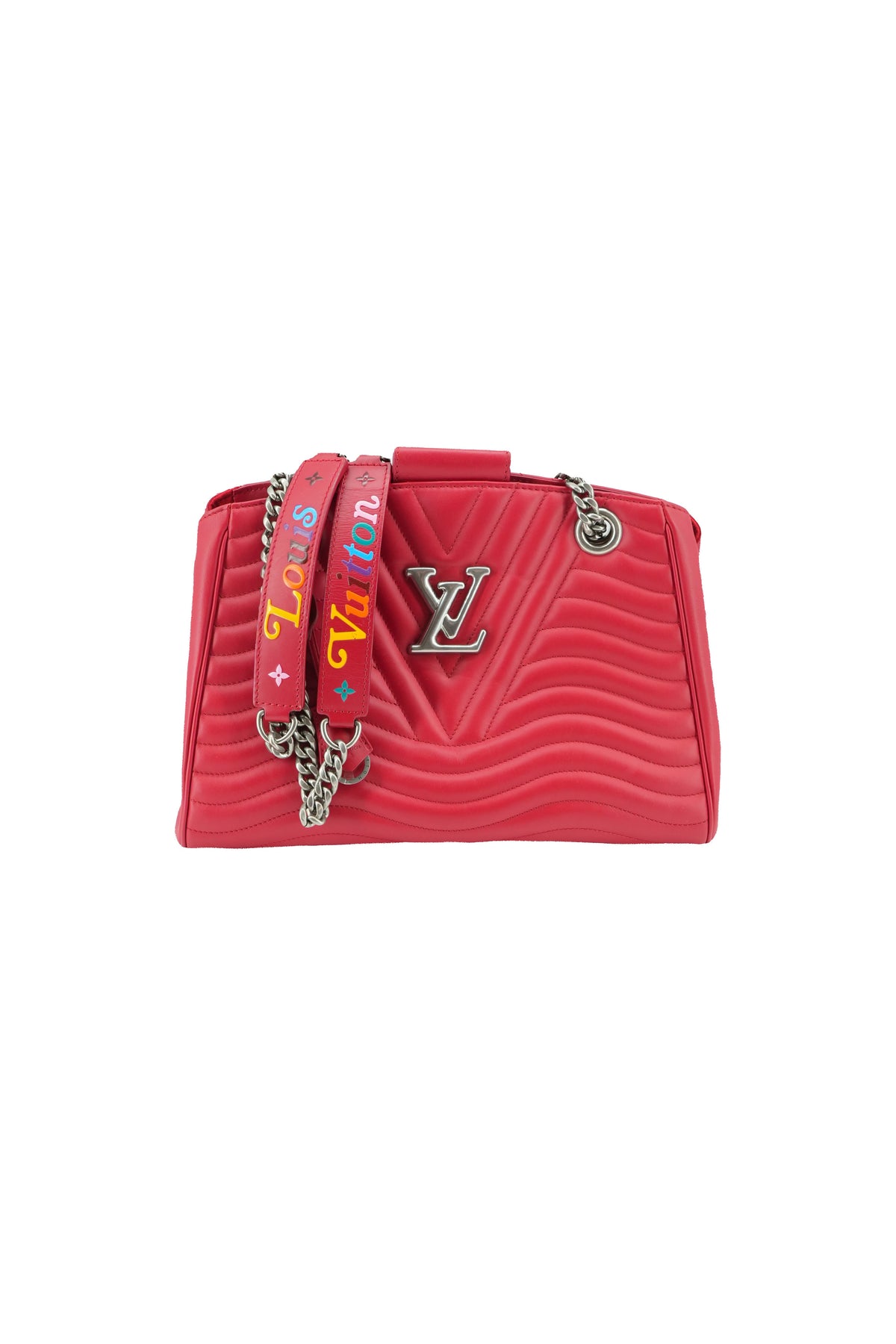Louis Vuitton red leather New Wave Chain tote TJ2188