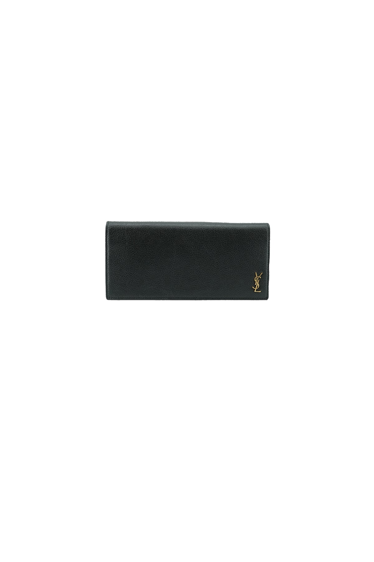 Saint Laurent black Tiny Cassandre flat wallet
