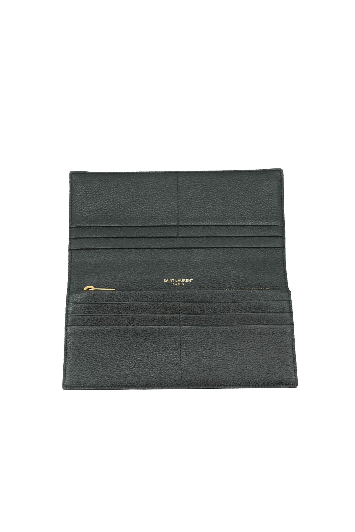 Saint Laurent black Tiny Cassandre flat wallet