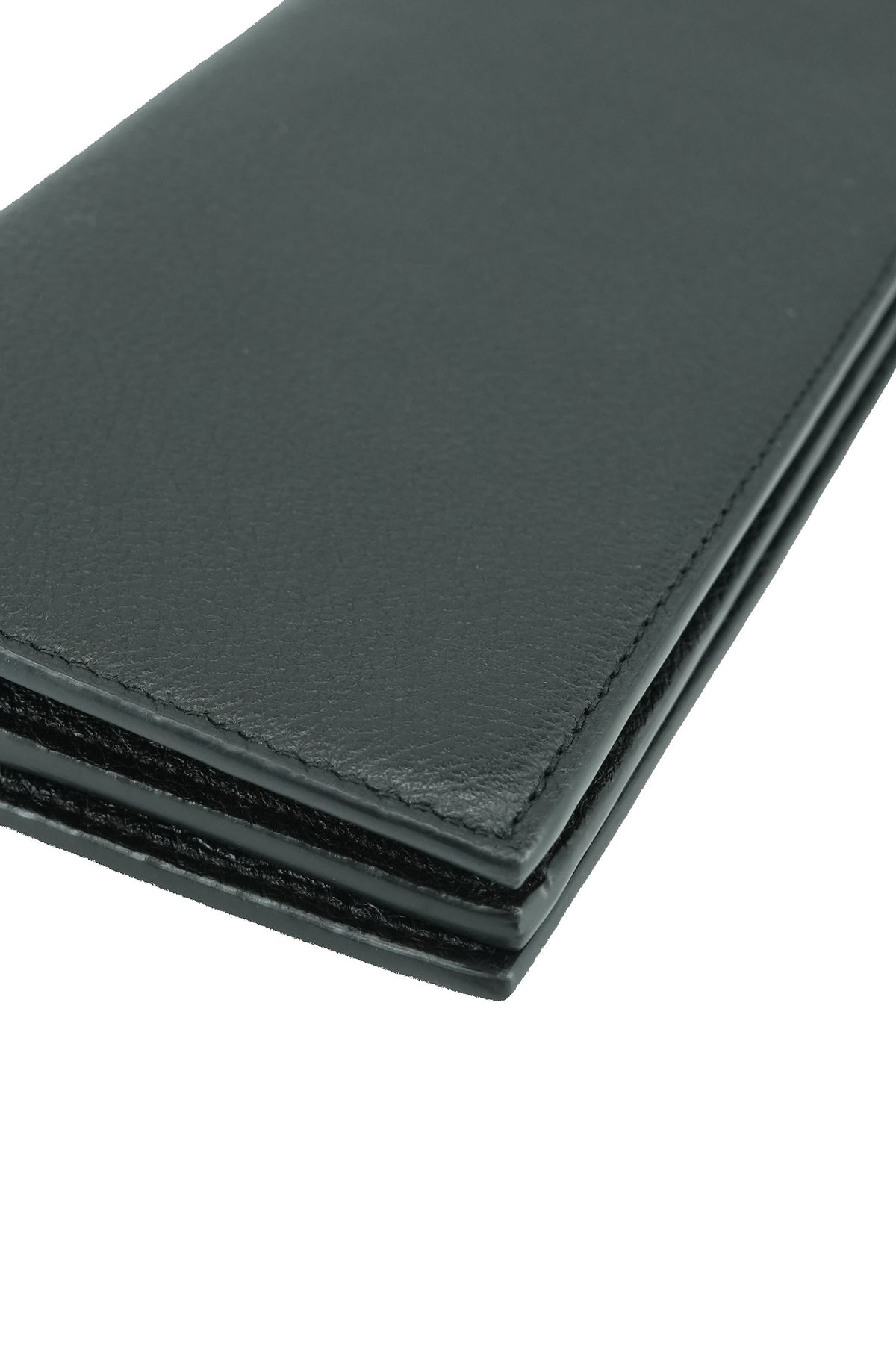 Saint Laurent black Tiny Cassandre flat wallet