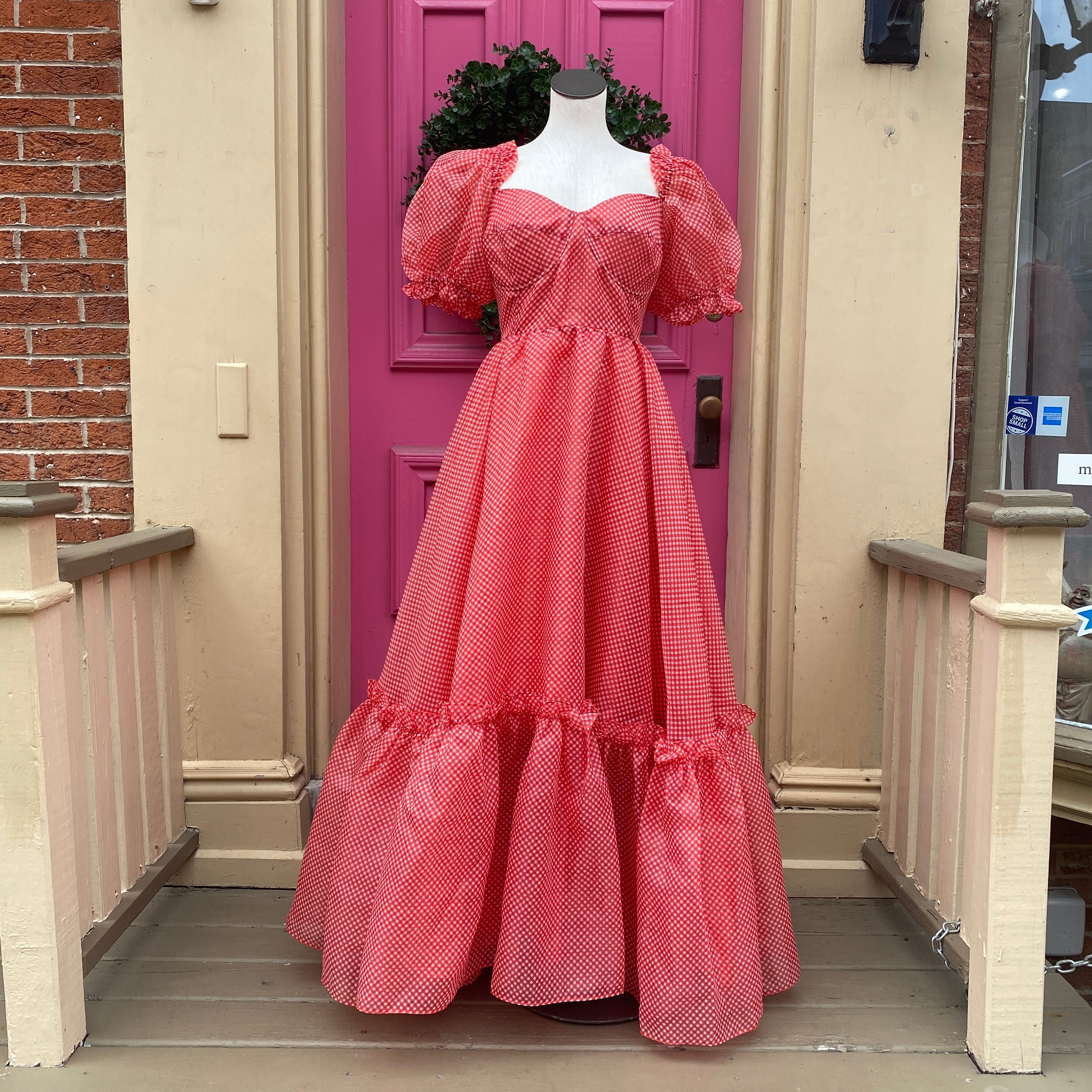 Selkie baby gingham ritz dress red white size 3X New With Tags