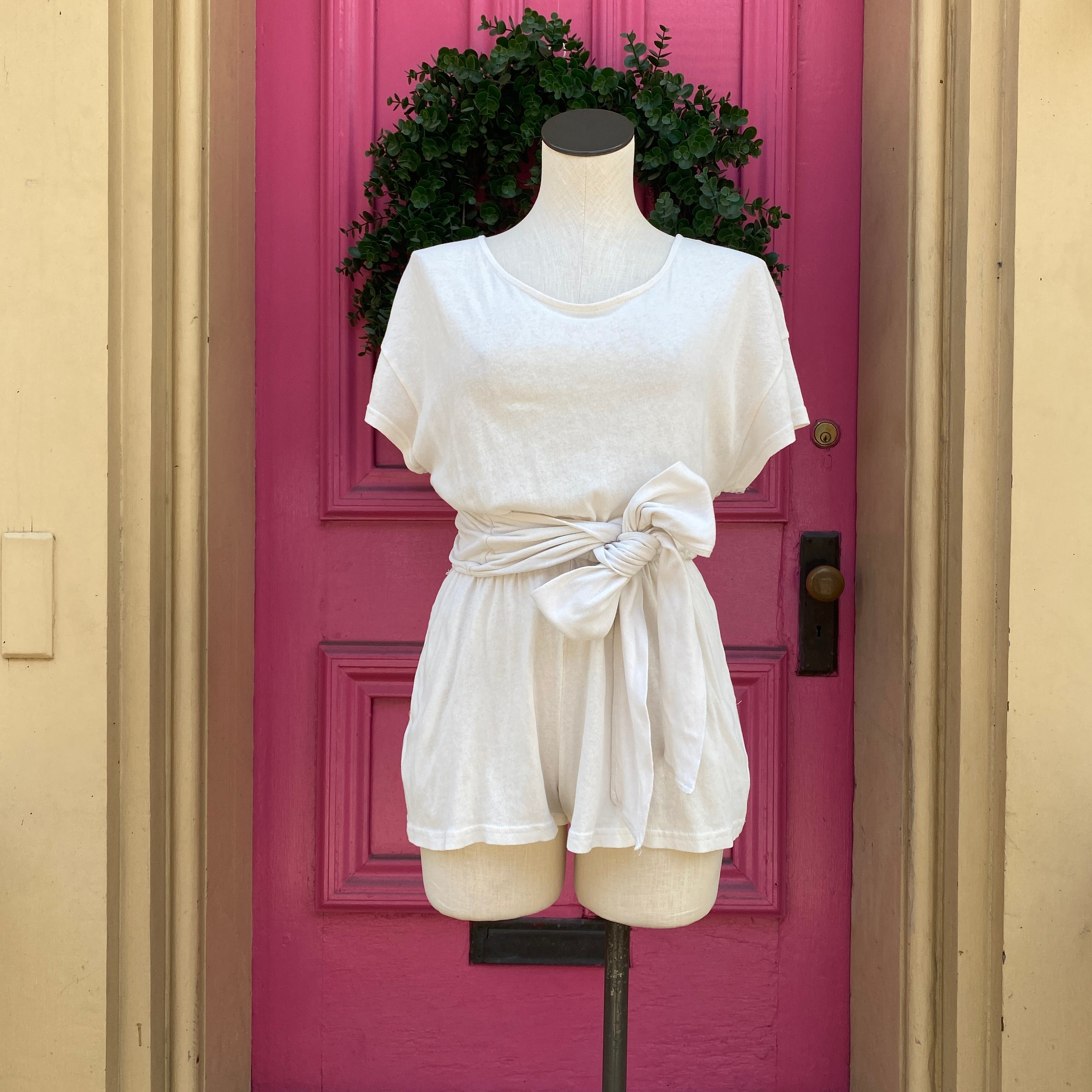 Free People cream wrap shorts romper size XS
