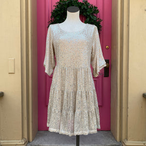 Amazing Lace sequined short sleeve dress size Medium