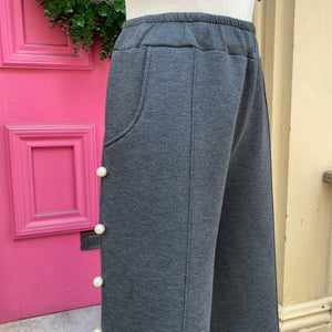Joh. dark gray pearl embellished pants size XL