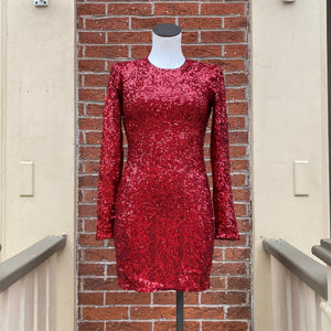 Kimchi Blue red sequined long sleeve dress size Small