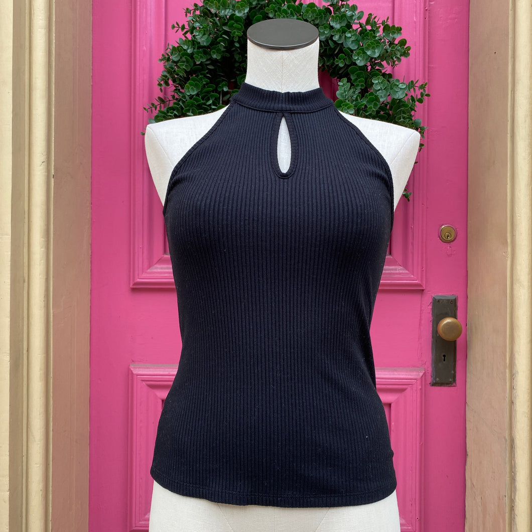 Amour Vert black ribbed tank top size Medium