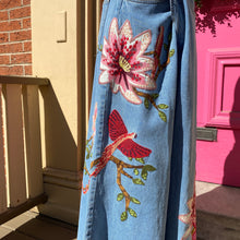 FARM Rio embroidered wide leg jeans size Large