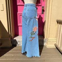 FARM Rio embroidered wide leg jeans size Large