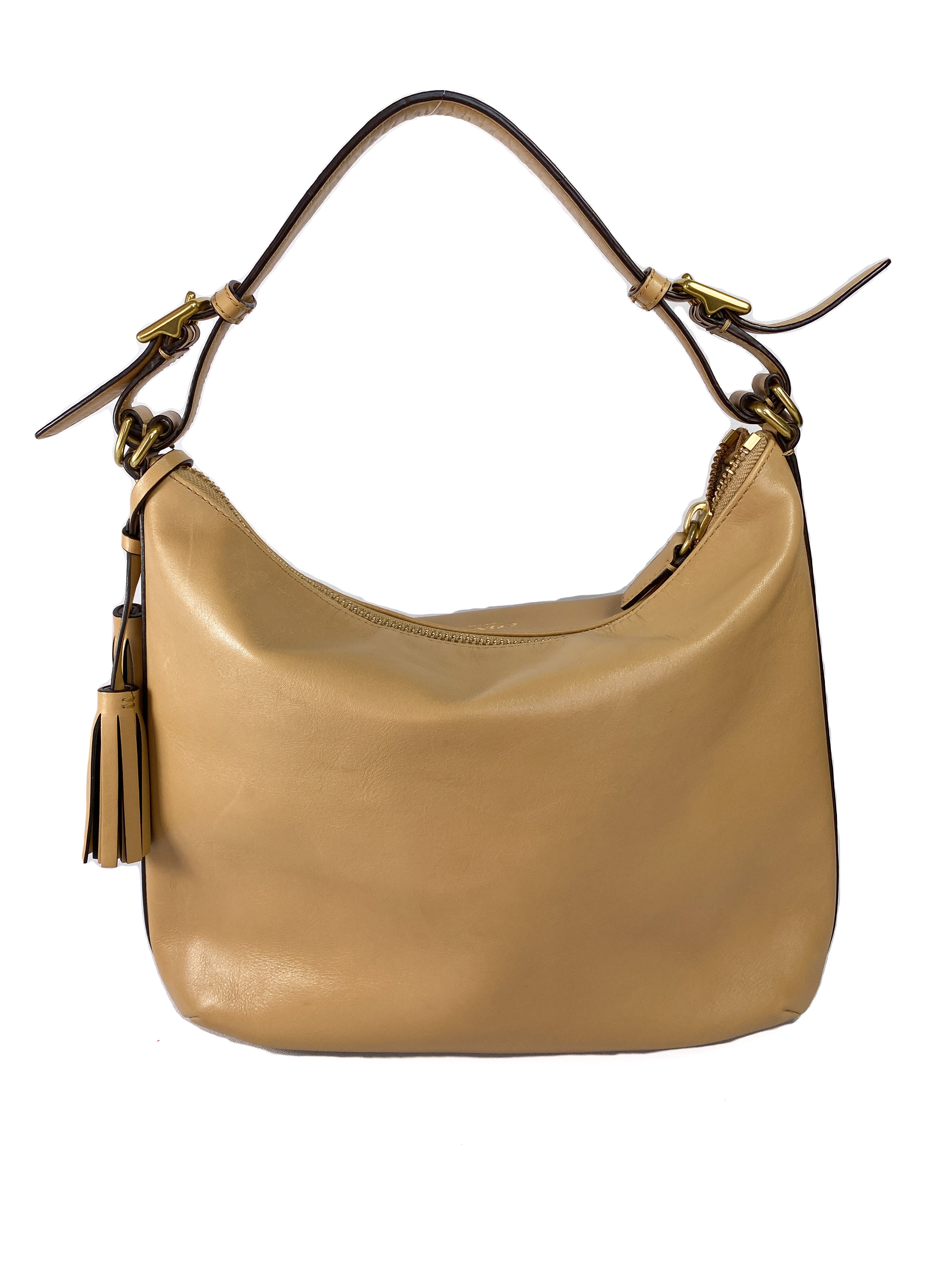 Coach tan leather convertible bag