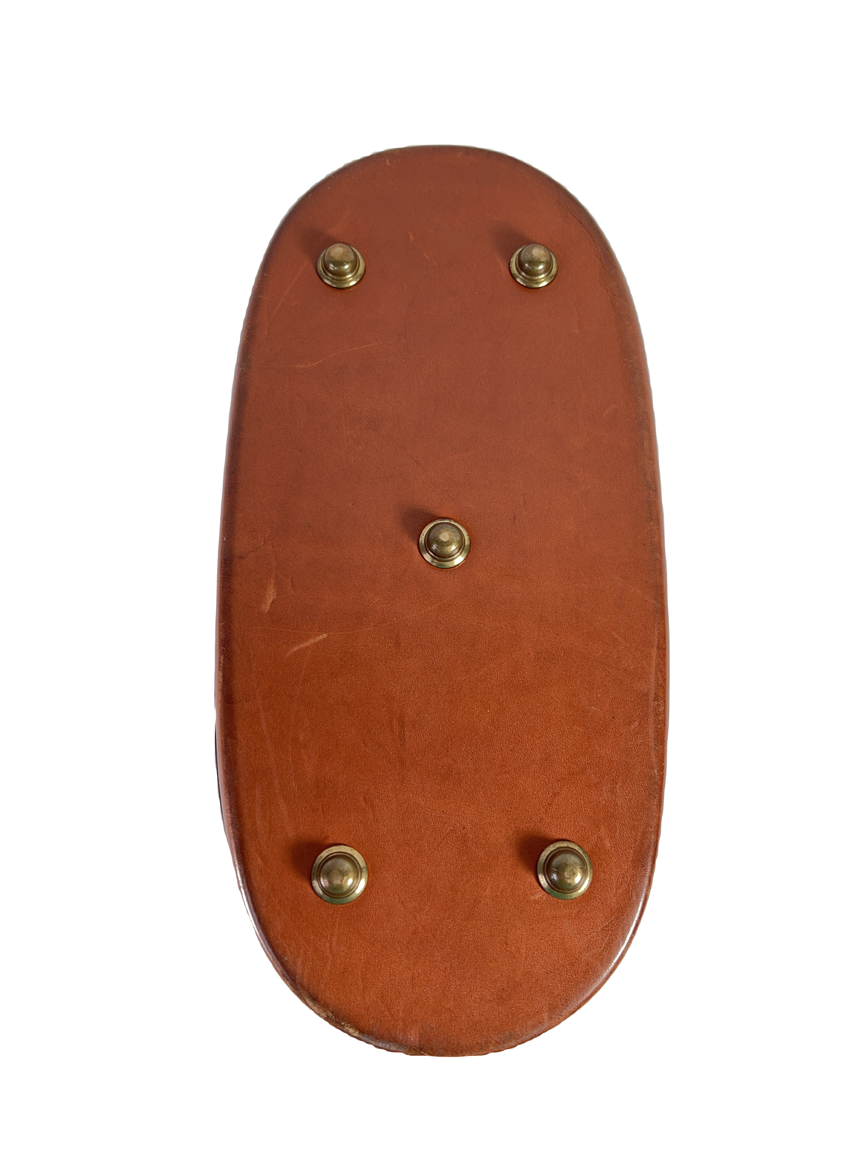 Dooney & Bourke cream and brown vintage leather domed satchel