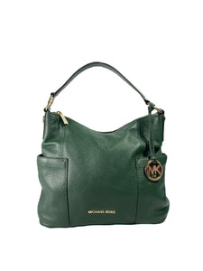 Michael Kors dark green leather shoulder bag