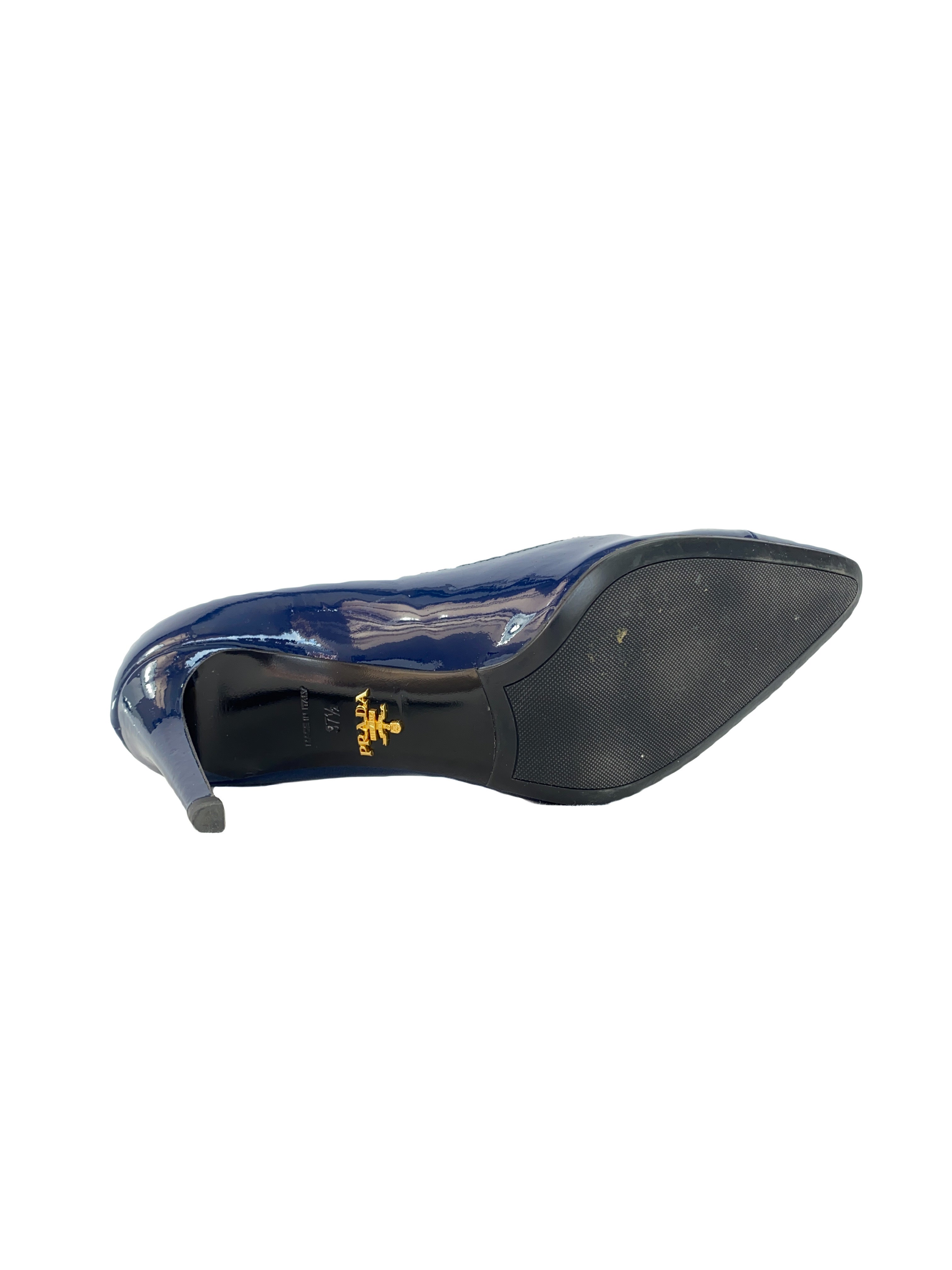 Prada navy patent leather pointed pumps size 37.5