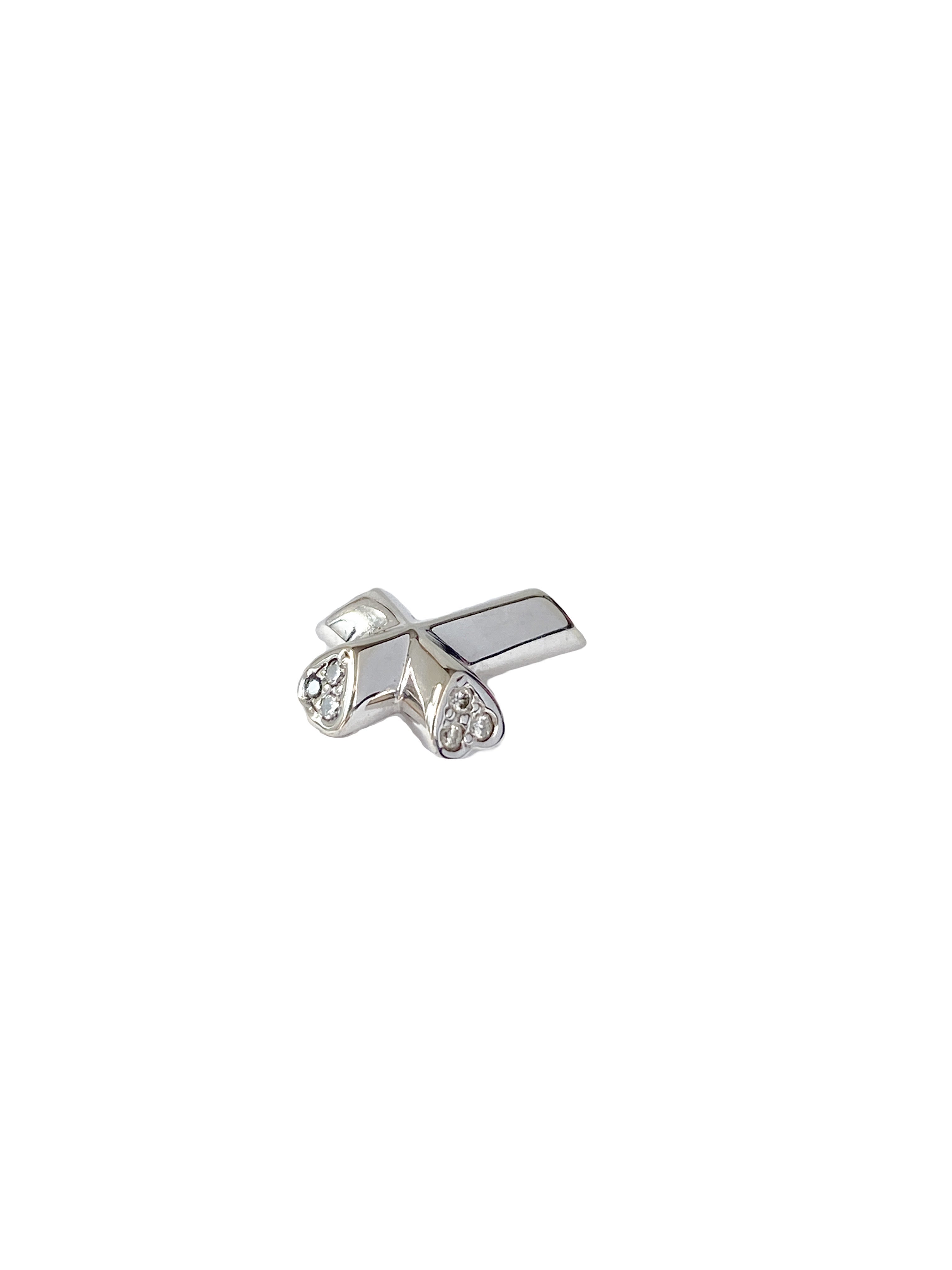 Tiffany & Co Paloma Picasso 18K white gold diamond chip pendant