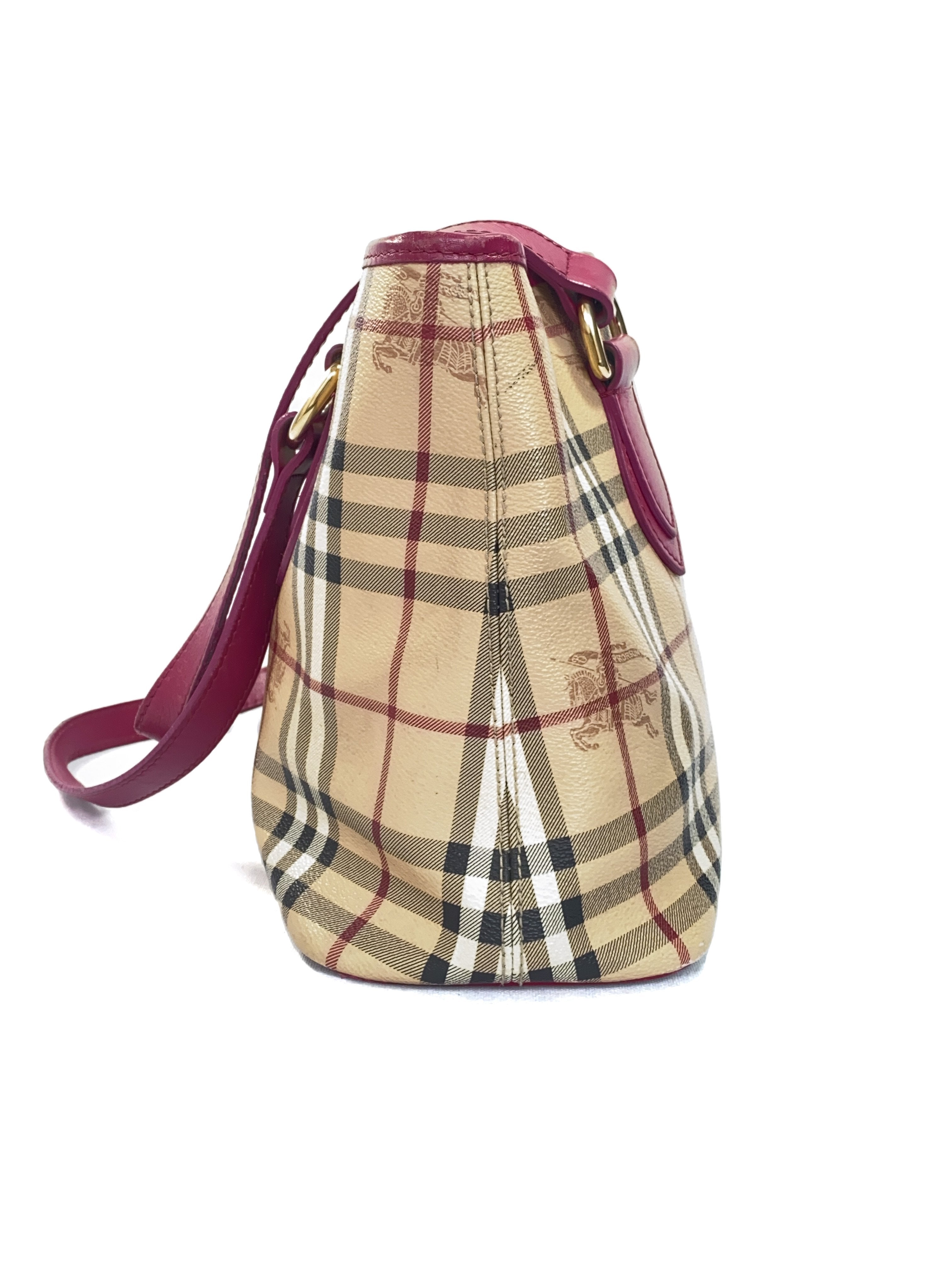 Burberry plaid nova check and pink shoulder bag - My Girlfriend's Wardrobe LLC