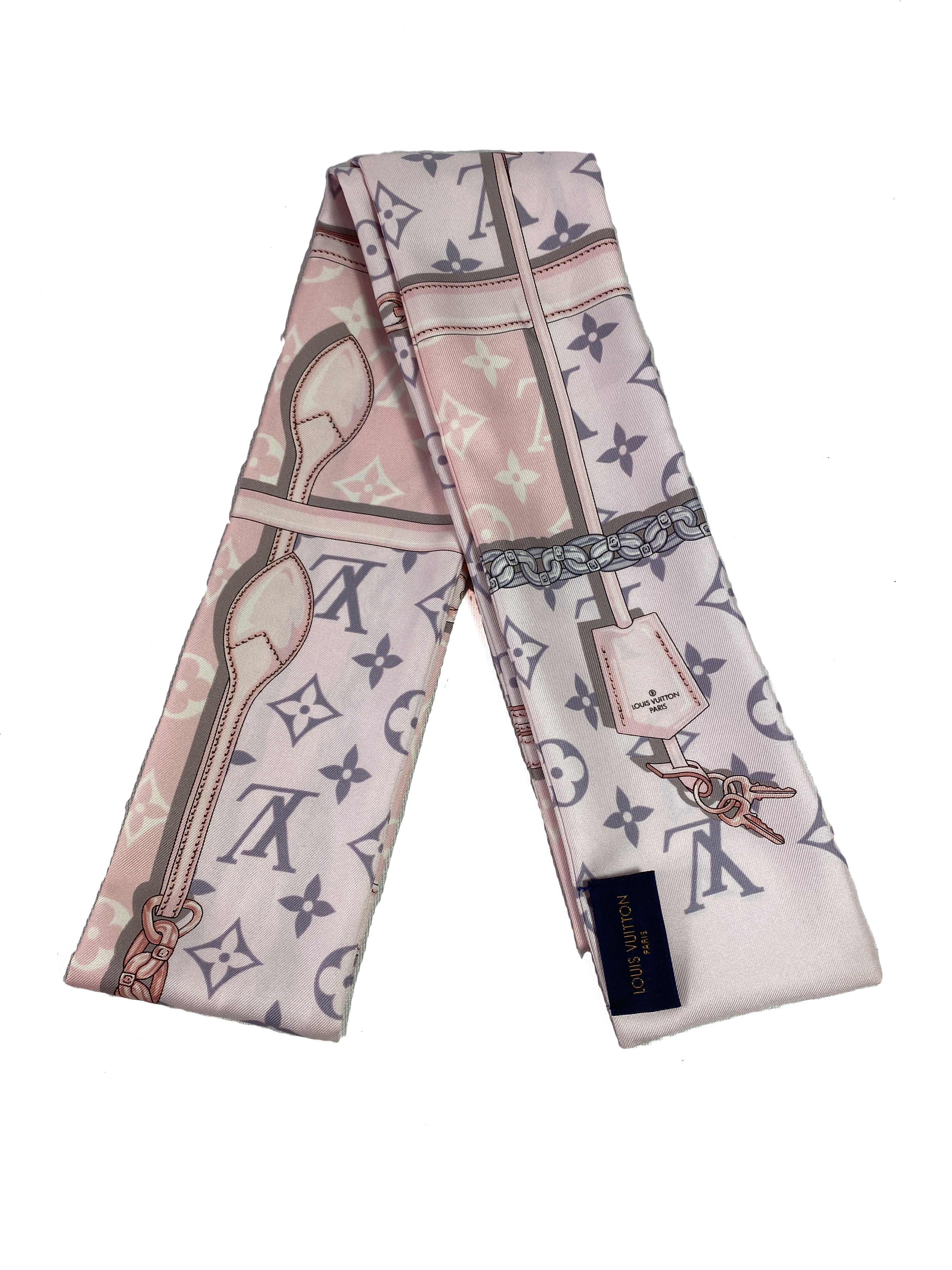 Louis Vuitton pink confidential twilly scarf