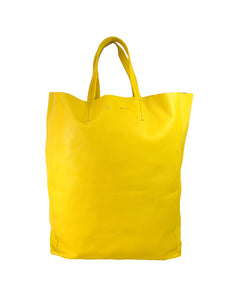 Celine yellow leather vertical Cabas tote