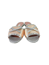 Bally pink and silver leather metallic slides size 8.5