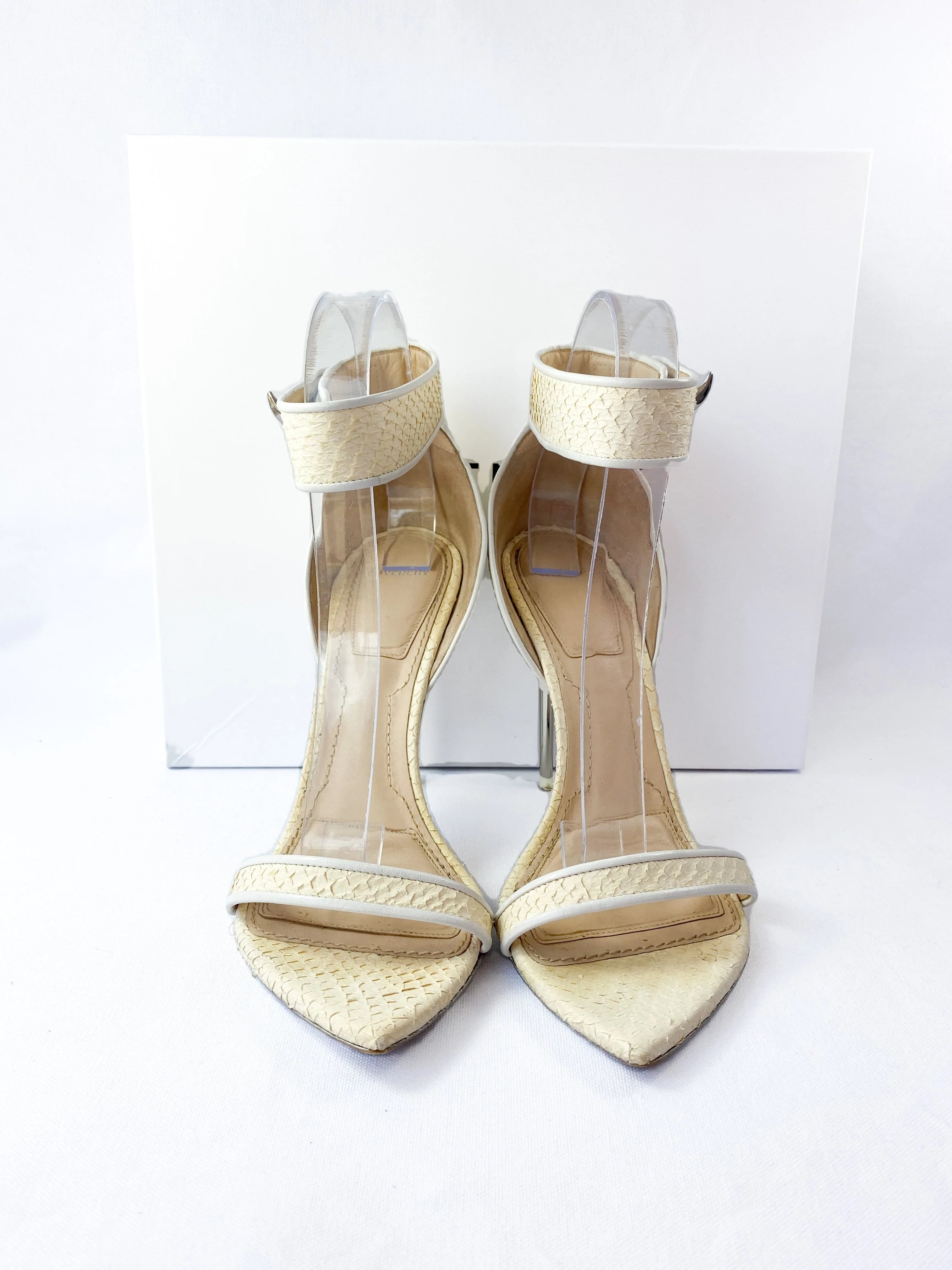 Givenchy cream python shark tooth pumps size 39.5 - My Girlfriend's Wardrobe LLC