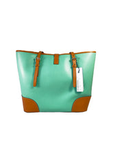 Dooney & Bourke green and brown leather tote NWT