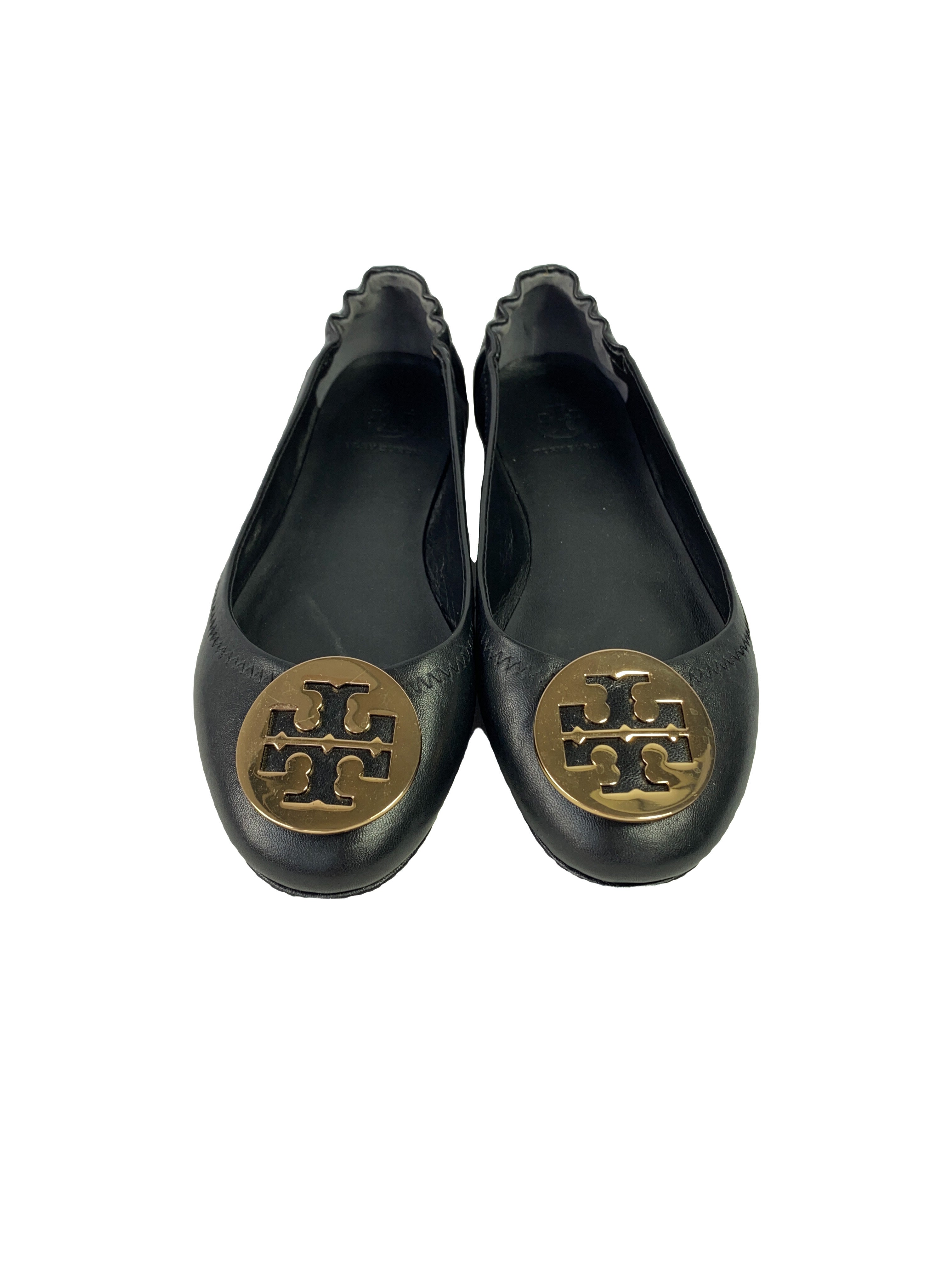 Tory Burch black Minnie travel flats size 6