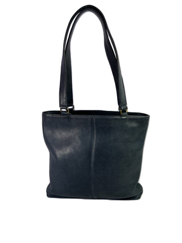 Coach vintage navy leather skinny tote