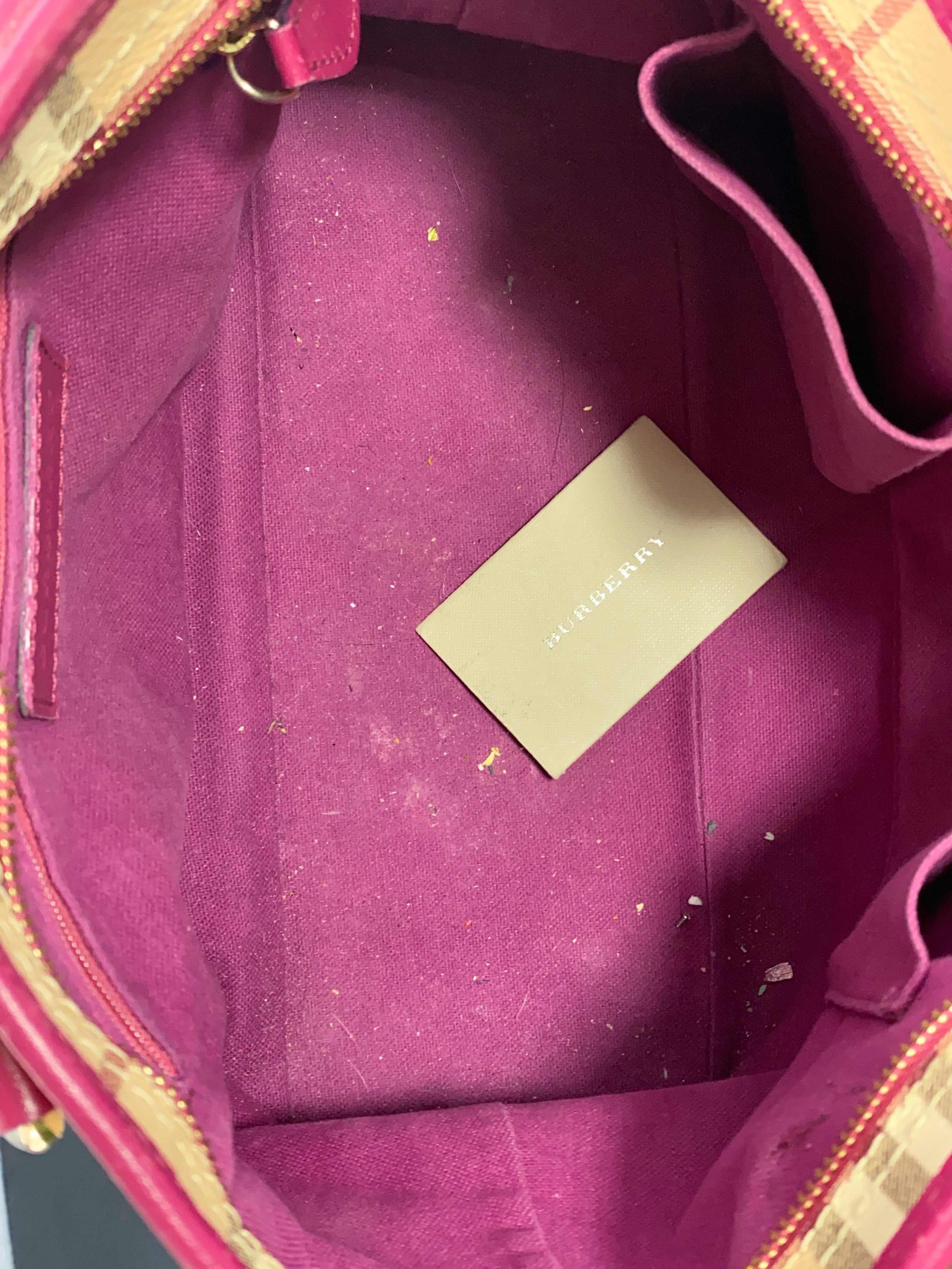 Burberry plaid nova check and pink shoulder bag - My Girlfriend's Wardrobe LLC