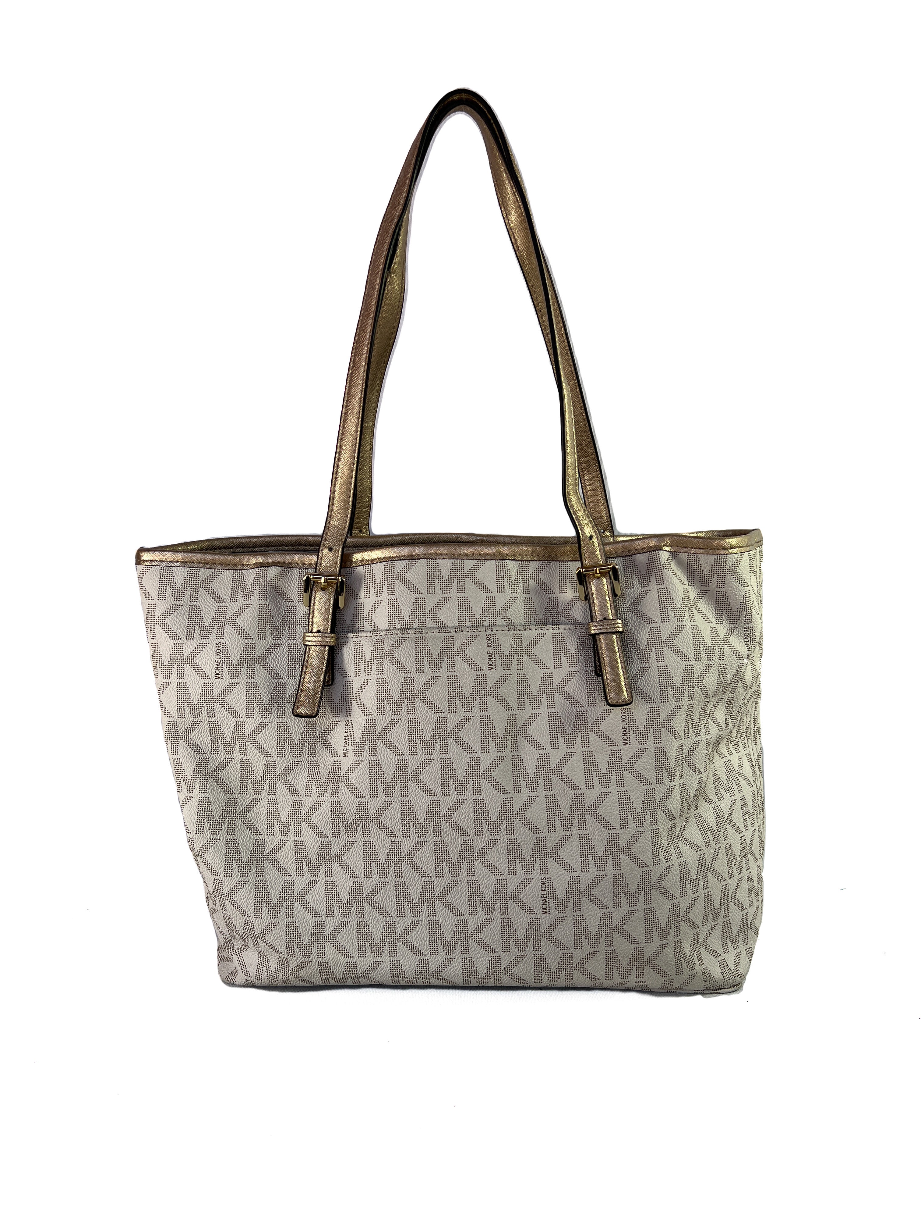 Michael Kors cream signature heart tote