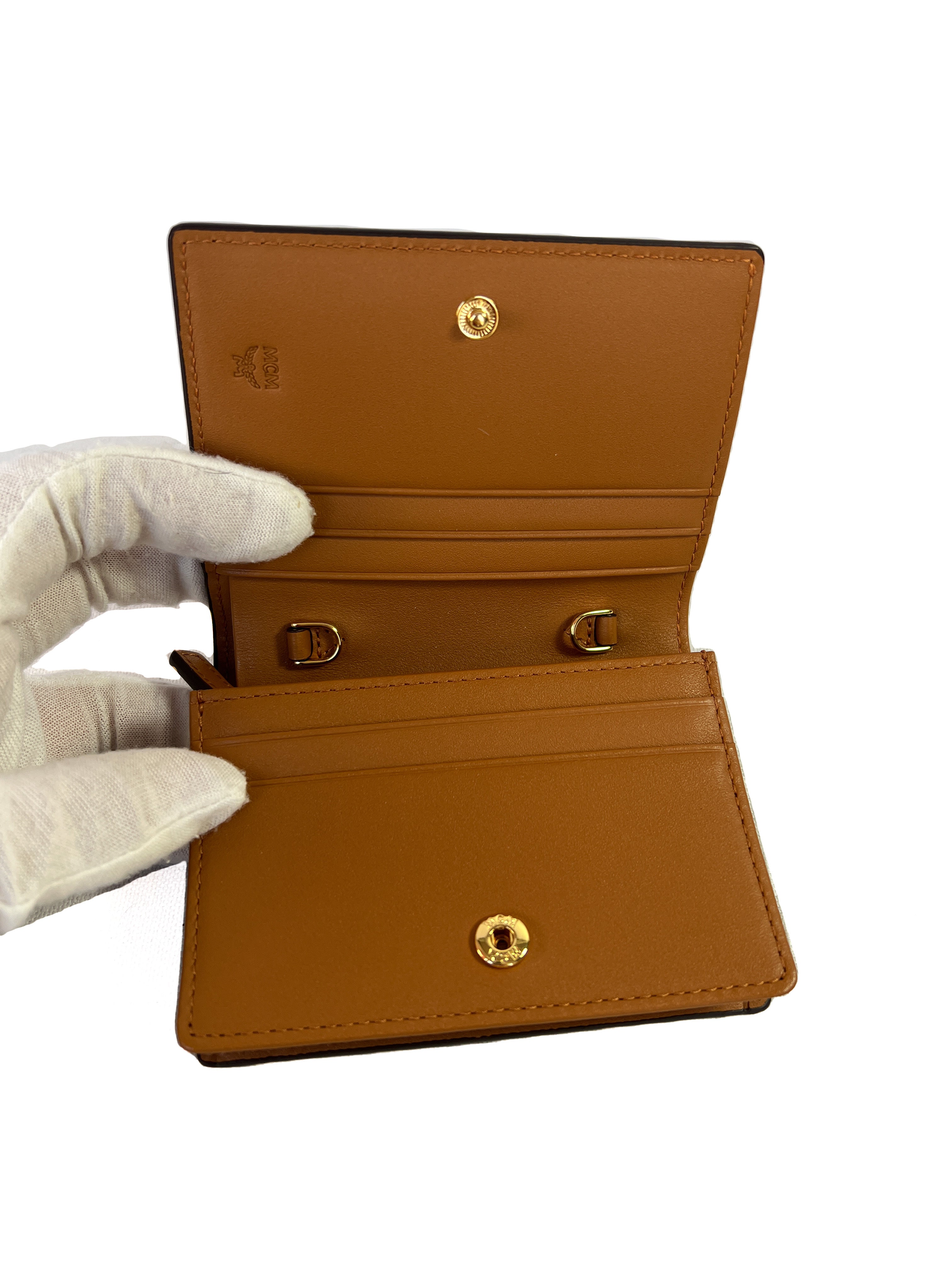 MCM brown visetos compact wallet