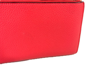Kate Spade bright pink leather double zip wallet