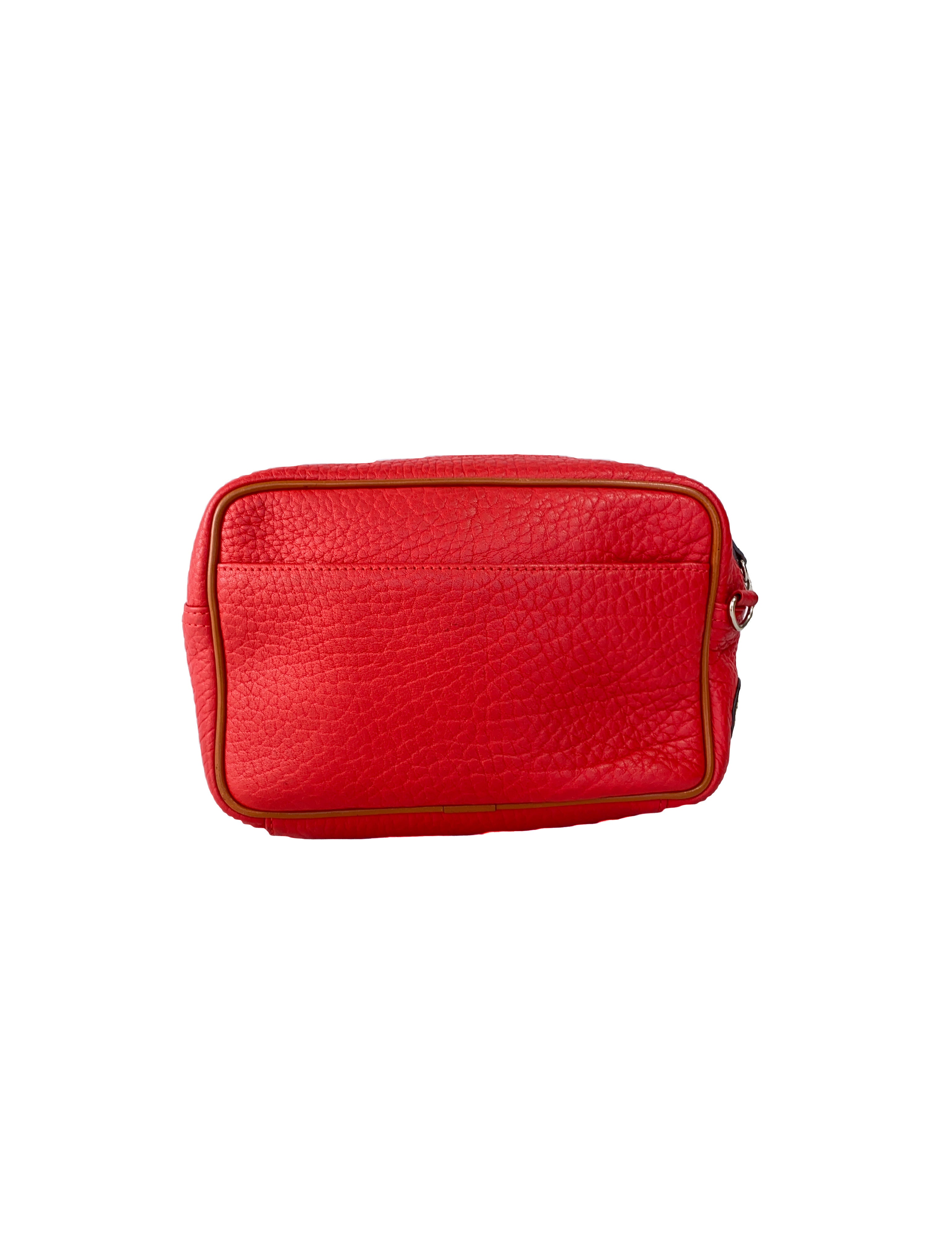 Dooney & Bourke red and brown leather crossbody