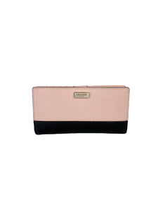 Kate Spade pink and black leather slim wallet