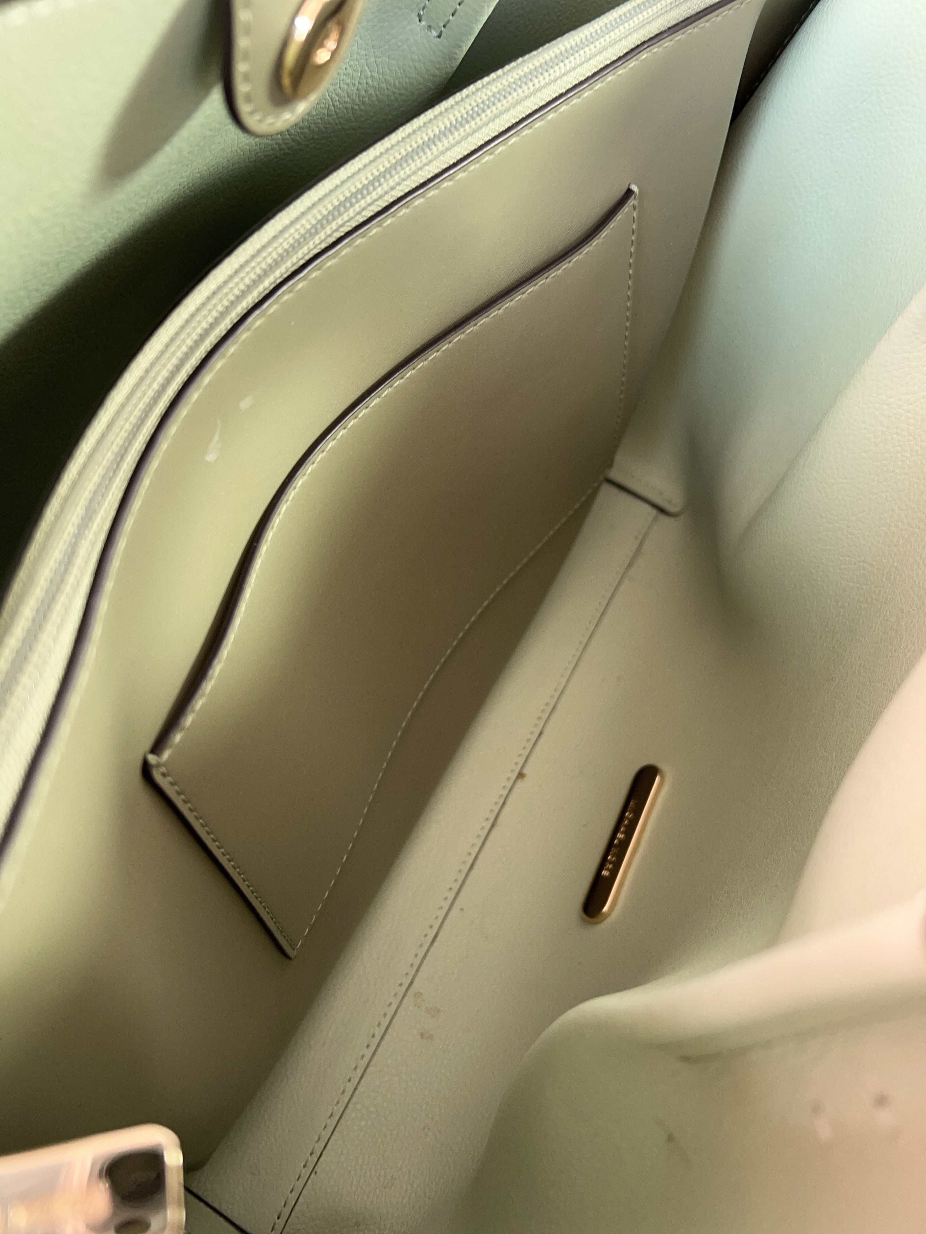 Michael Kors sage green leather shoulder bag