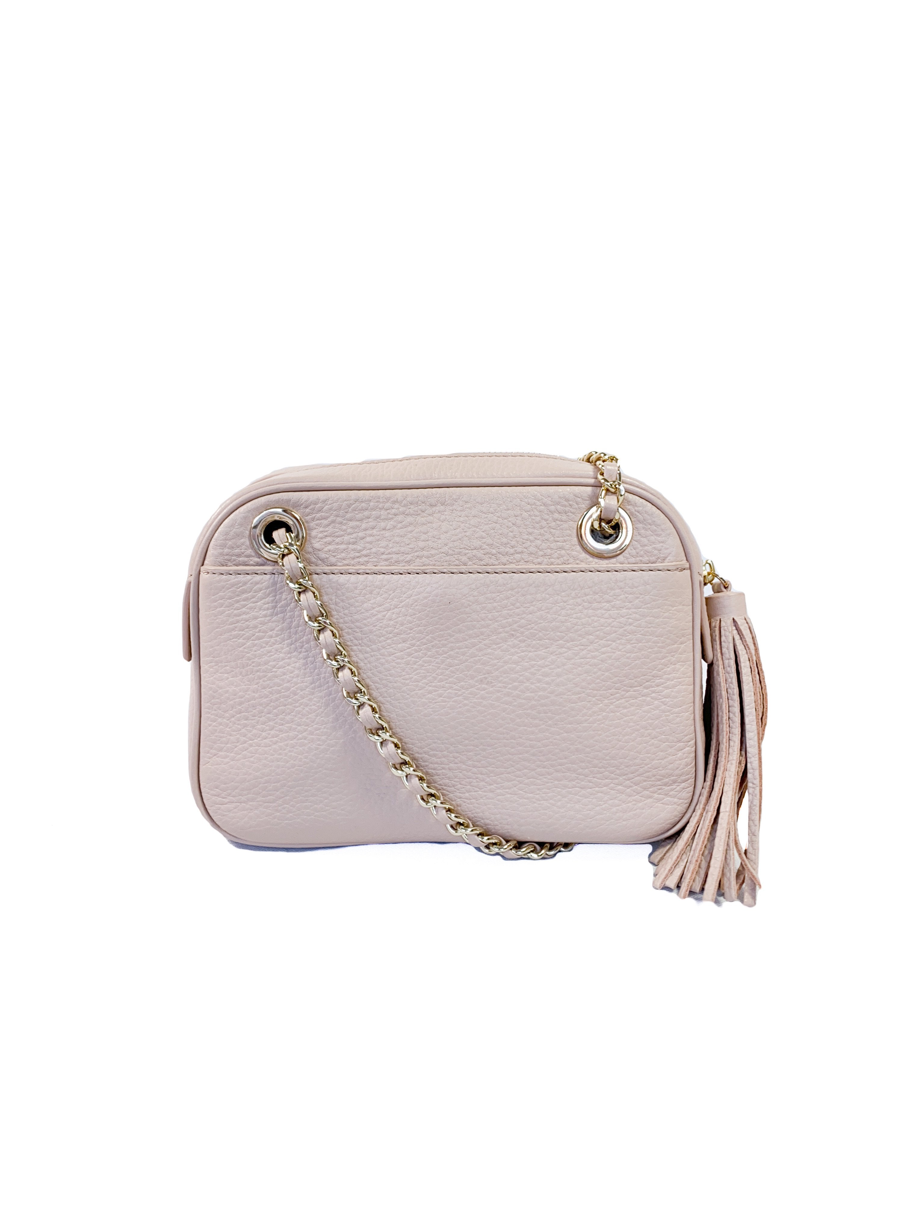 Tory Burch blush pink leather convertible bag